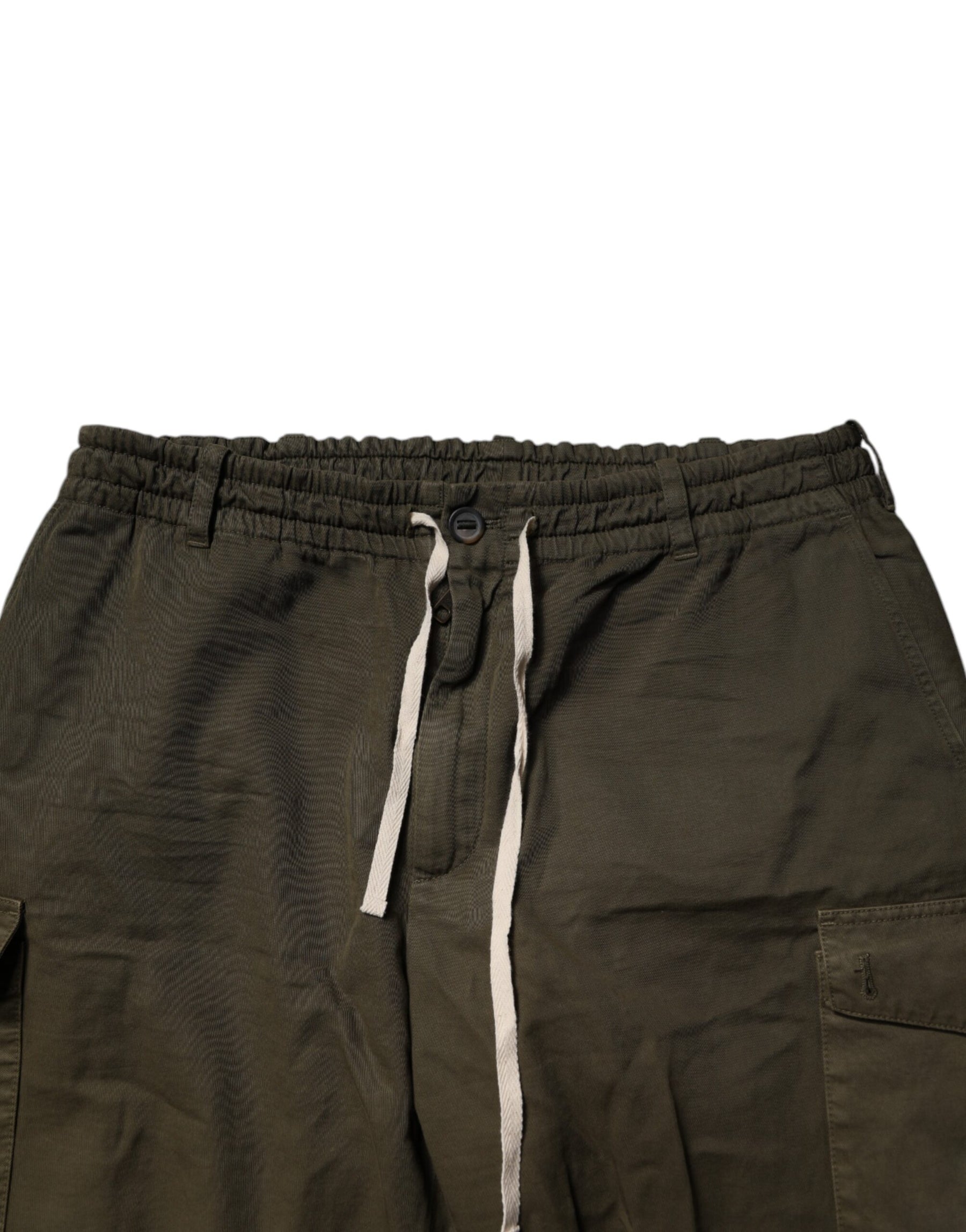 Dolce & Gabbana Brown Cotton Stretch Cargo Pants | Regal Royce