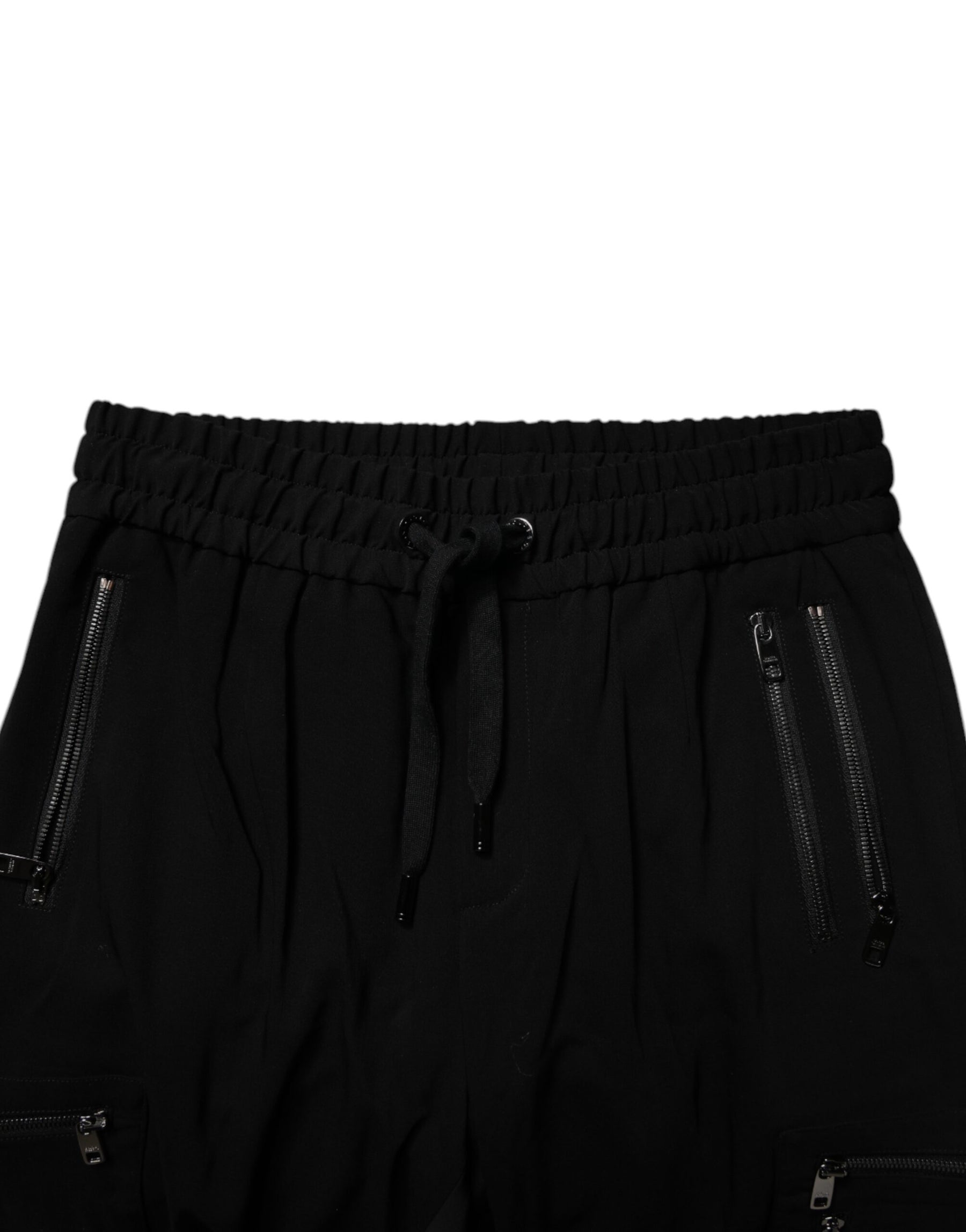 Dolce & Gabbana Black Wool Stretch Jogger Pants | Regal Royce