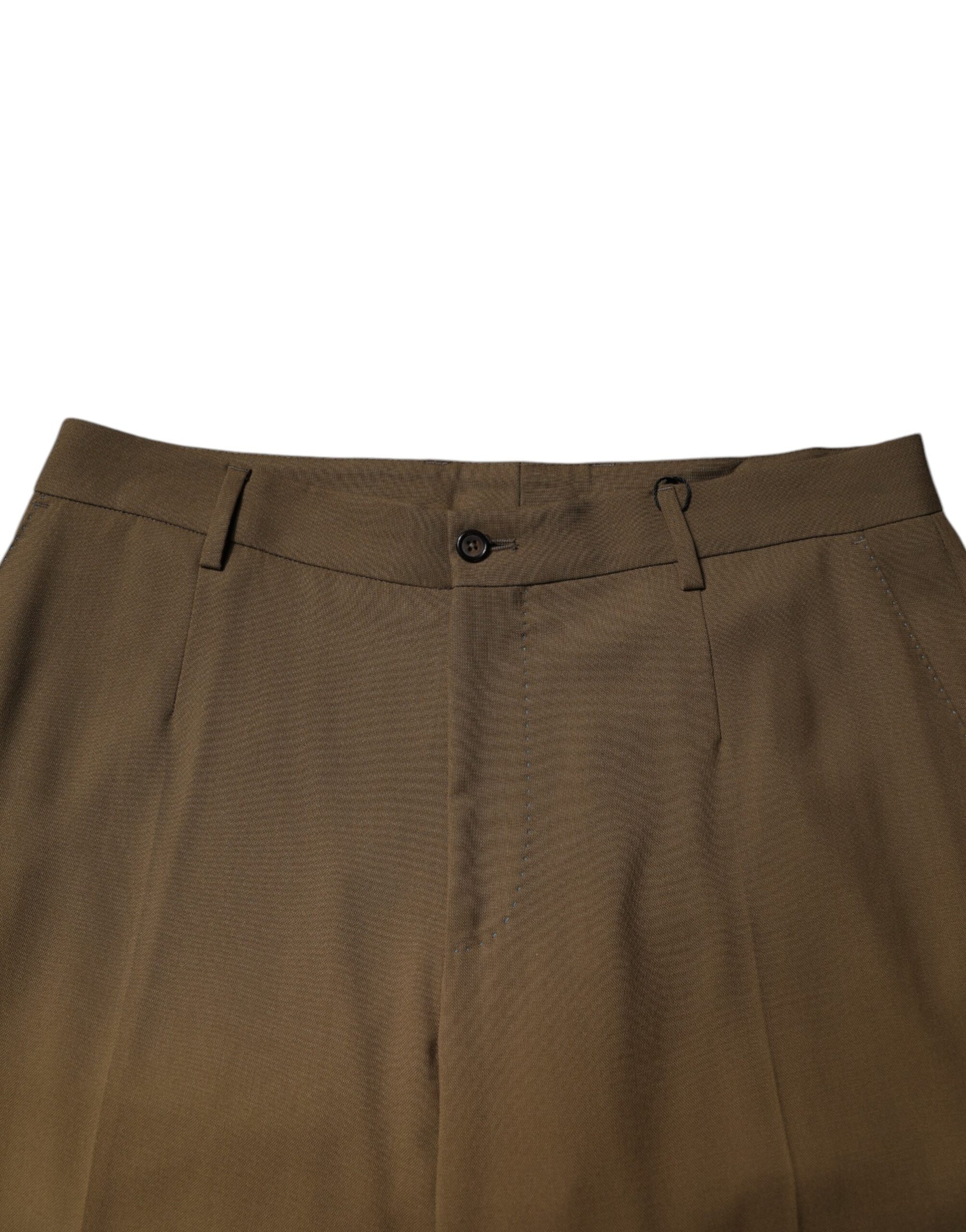 Dolce & Gabbana Brown Wool Straight Formal Dress Pants | Regal Royce