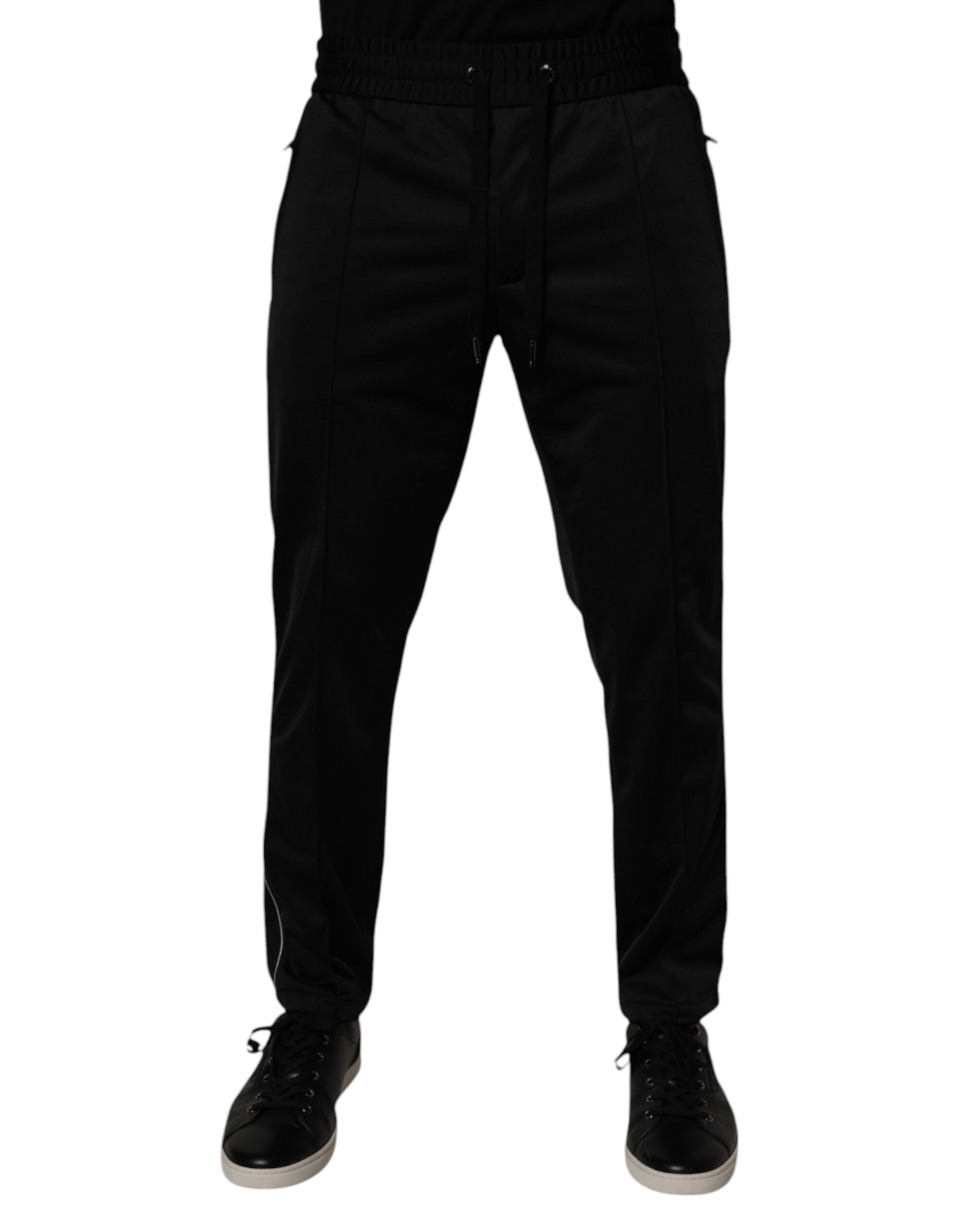 Dolce & Gabbana Black Polyester Men Jogger Sweatpants Pants | Regal Royce
