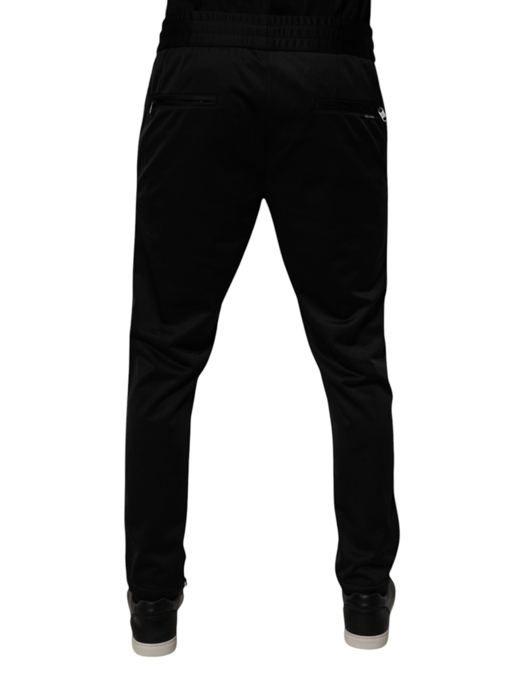 Dolce & Gabbana Black Polyester Men Jogger Sweatpants Pants | Regal Royce