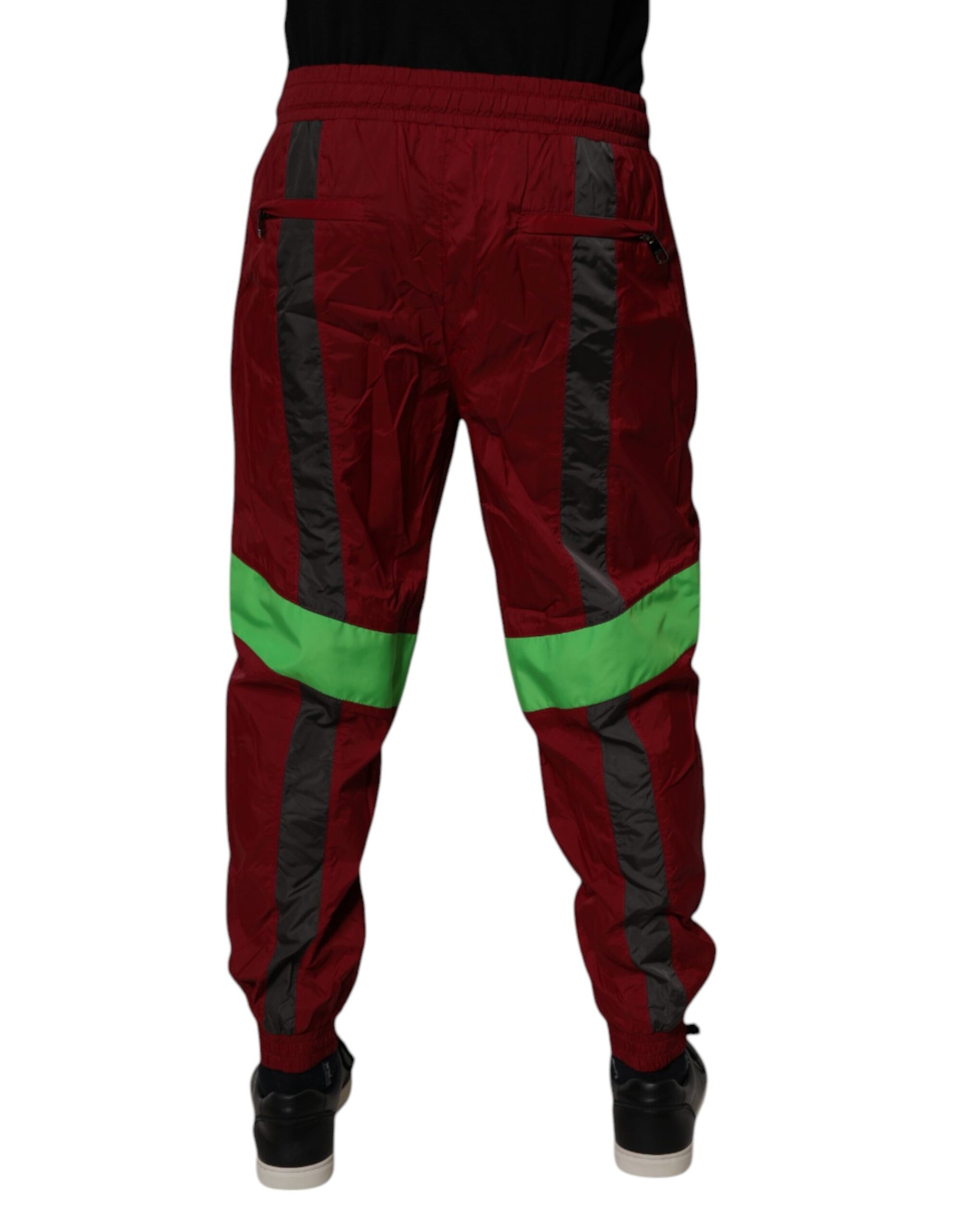 Dolce & Gabbana Maroon Nylon Men Jogger Sweatpants Pants | Regal Royce