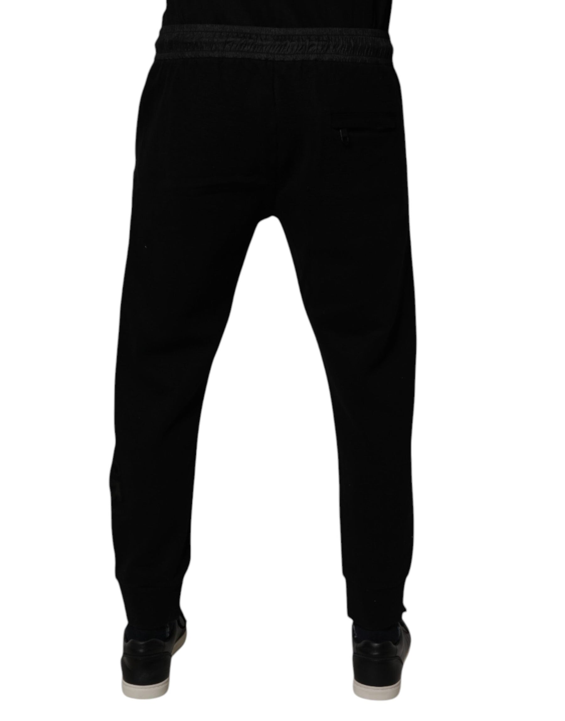Dolce & Gabbana Black Cotton Blend Men Jogger Sweatpants Pants | Regal Royce