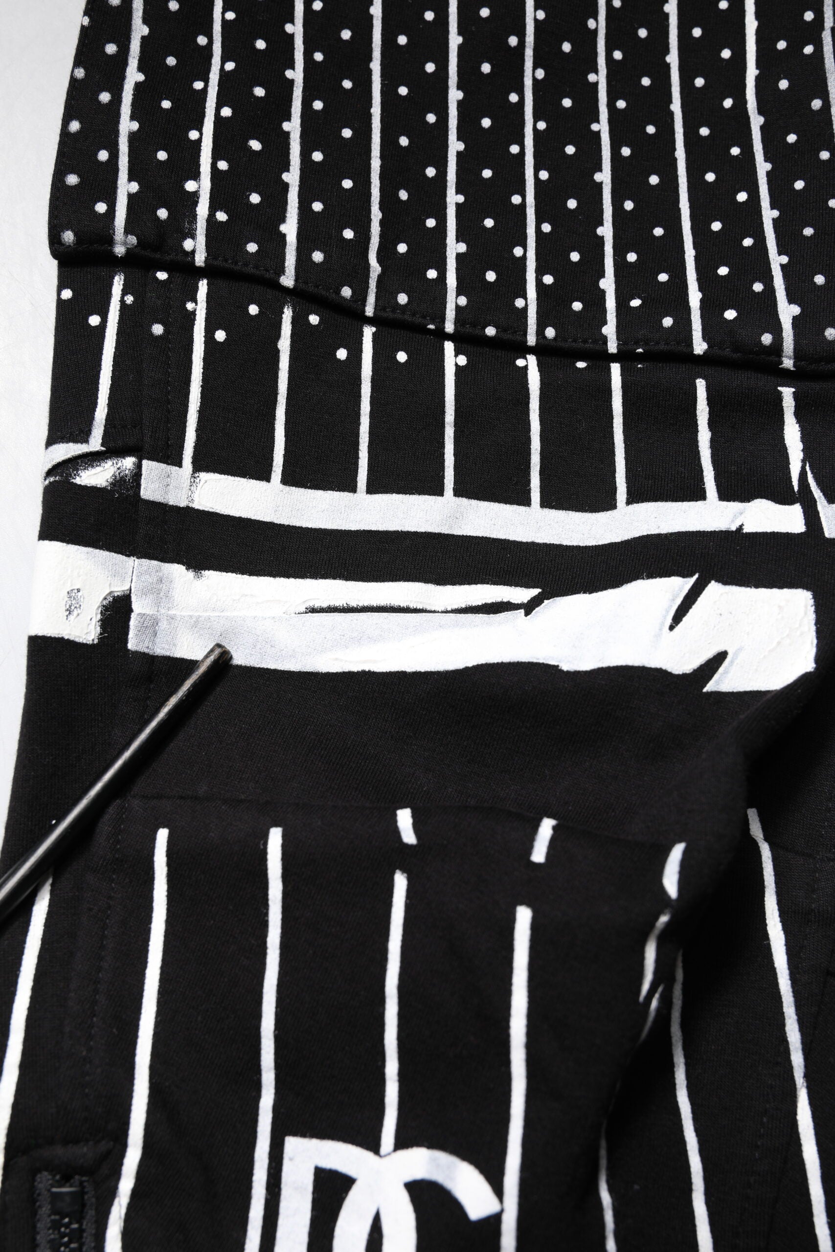 Dolce & Gabbana Black Polka Dot Stripes Cargo Jogger Sweatpants Pants | Regal Royce