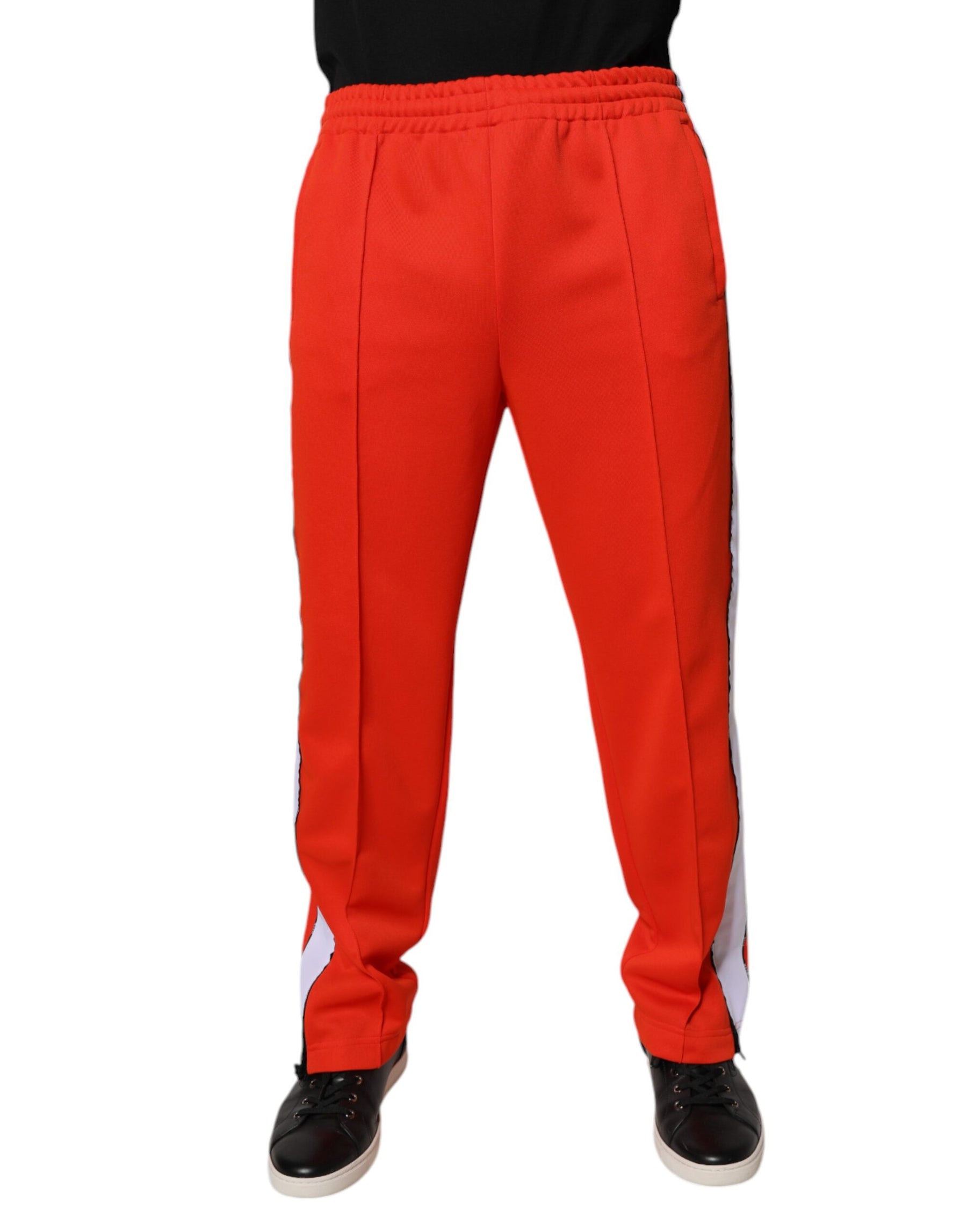 MSGM Red White Mid Waist Men Jogger Sweatpants Pants | Regal Royce