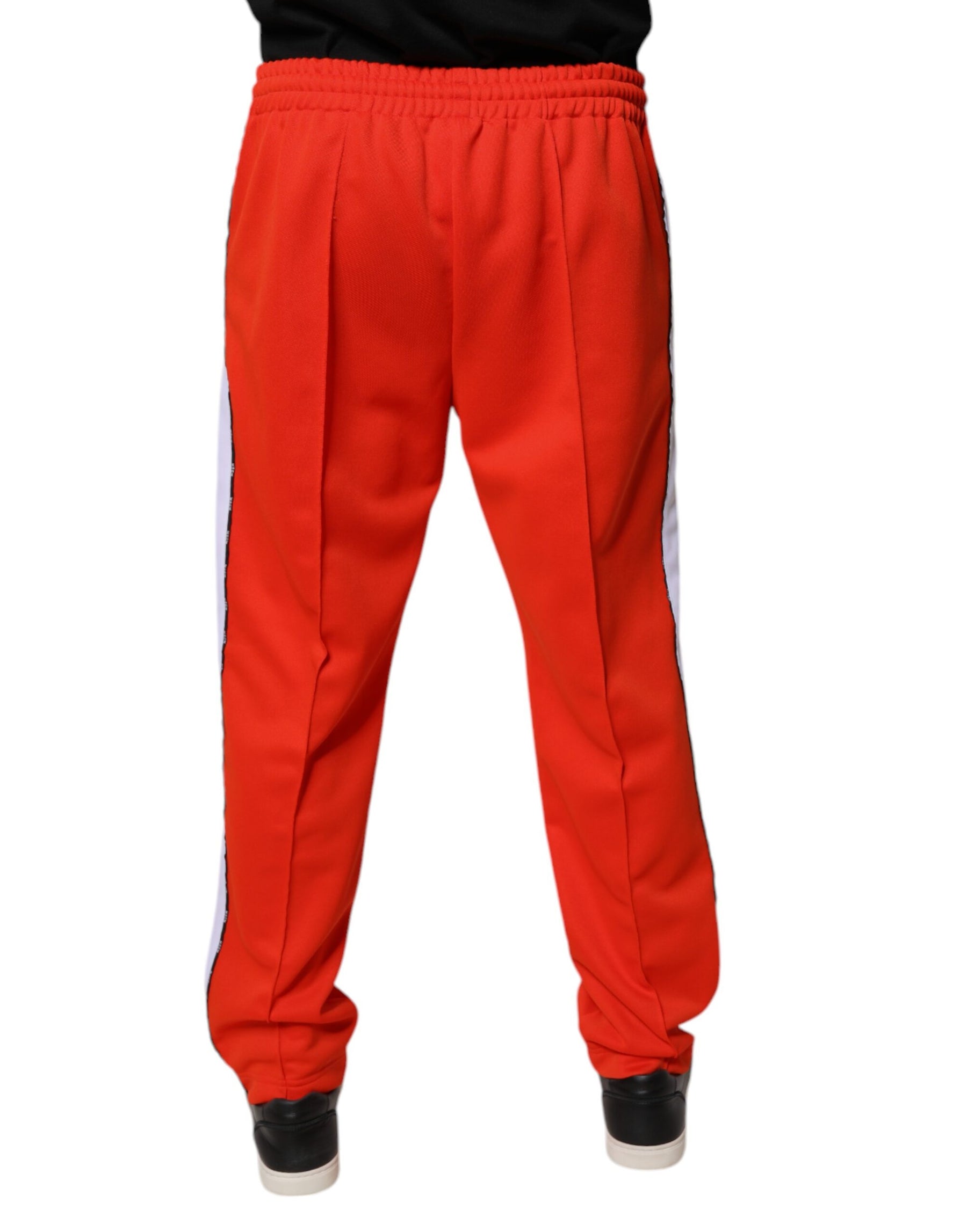 MSGM Red White Mid Waist Men Jogger Sweatpants Pants | Regal Royce