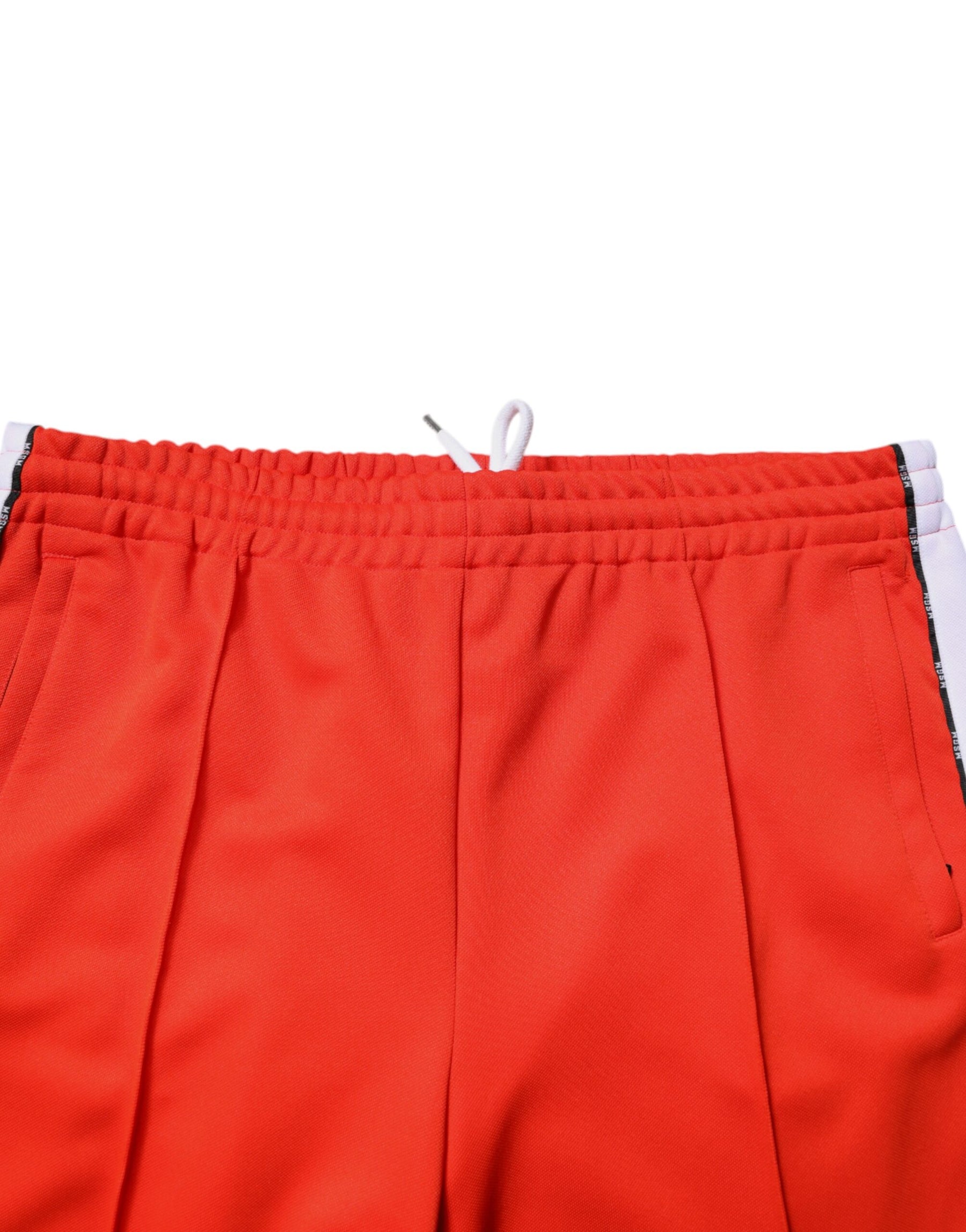 MSGM Red White Mid Waist Men Jogger Sweatpants Pants | Regal Royce