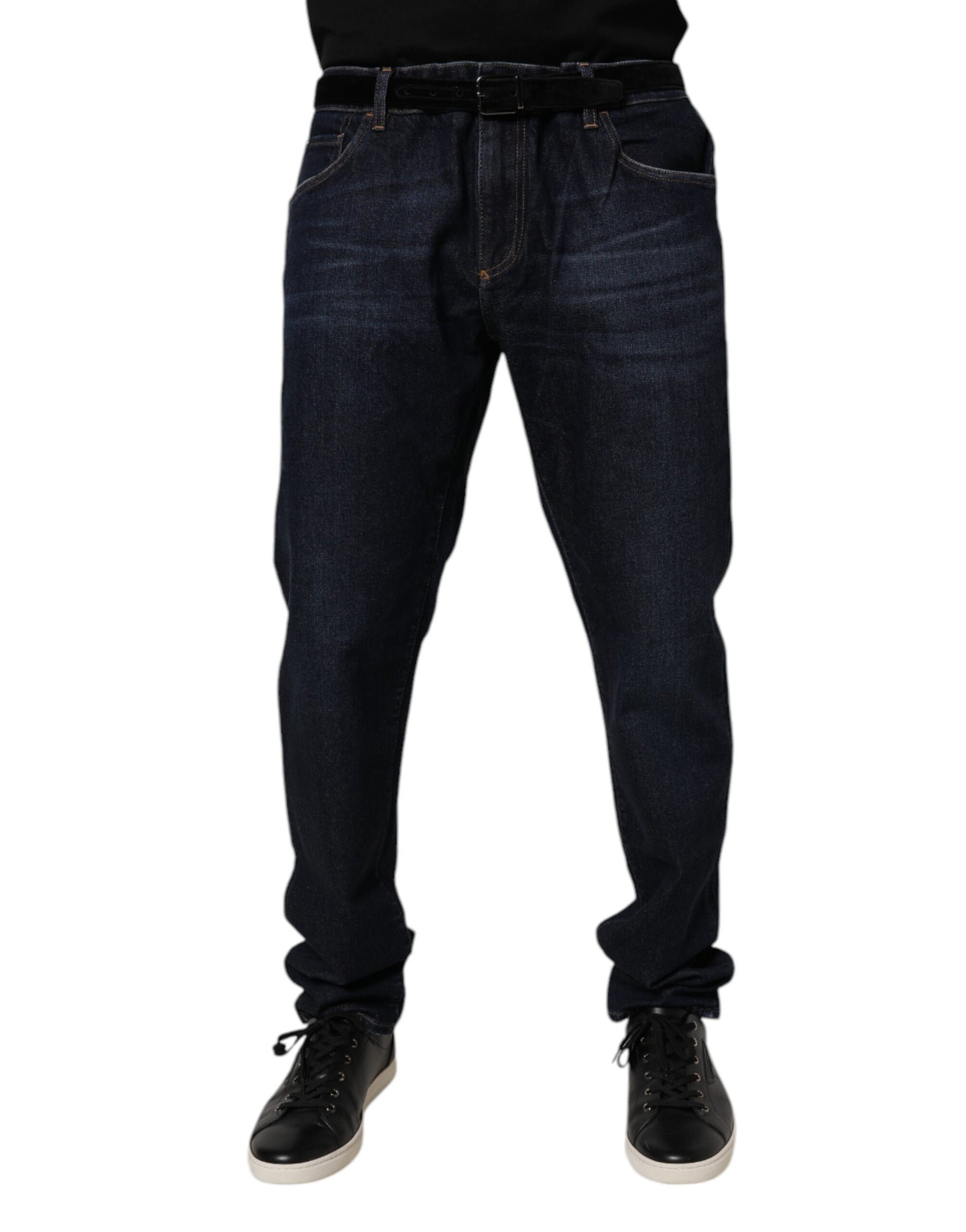 Dolce & Gabbana Dark Blue Cotton Stretch Skinny Denim Jeans | Regal Royce