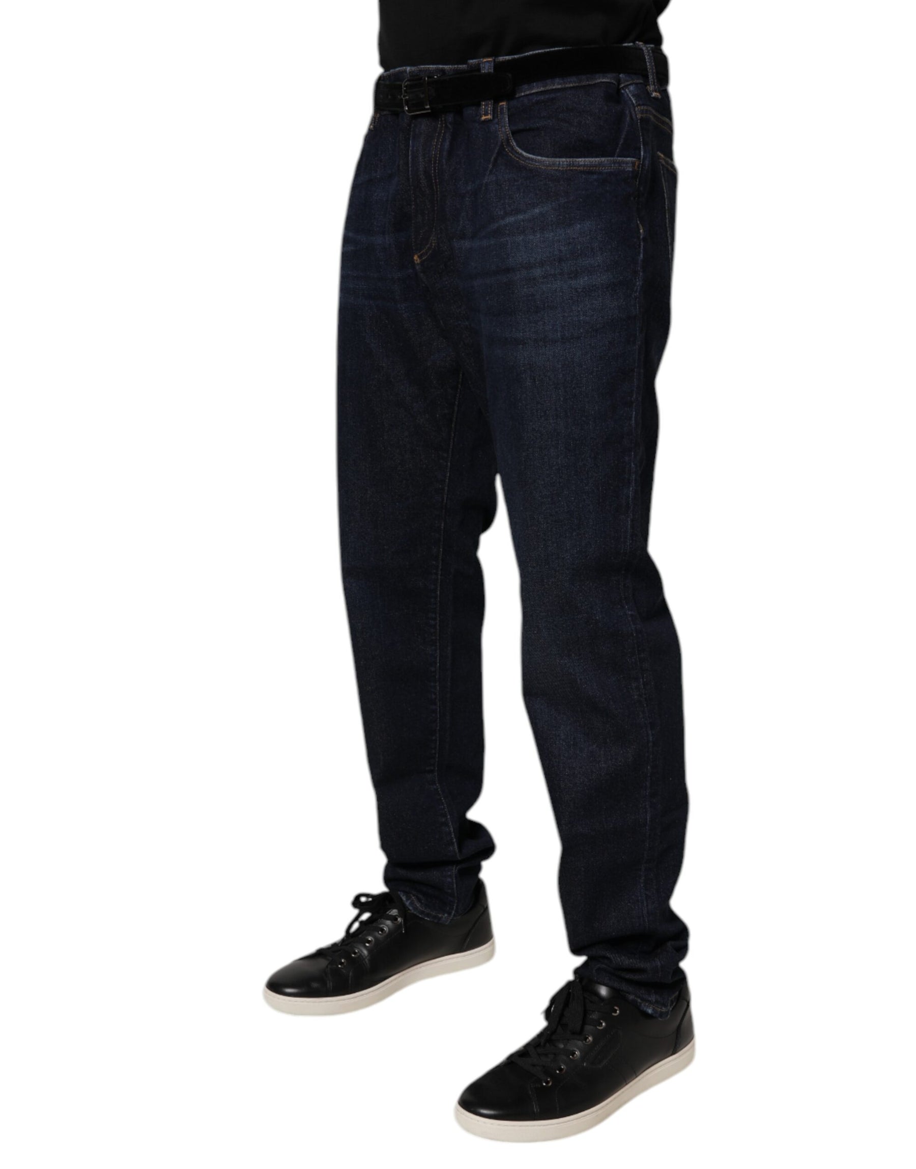 Dolce & Gabbana Dark Blue Cotton Stretch Skinny Denim Jeans | Regal Royce