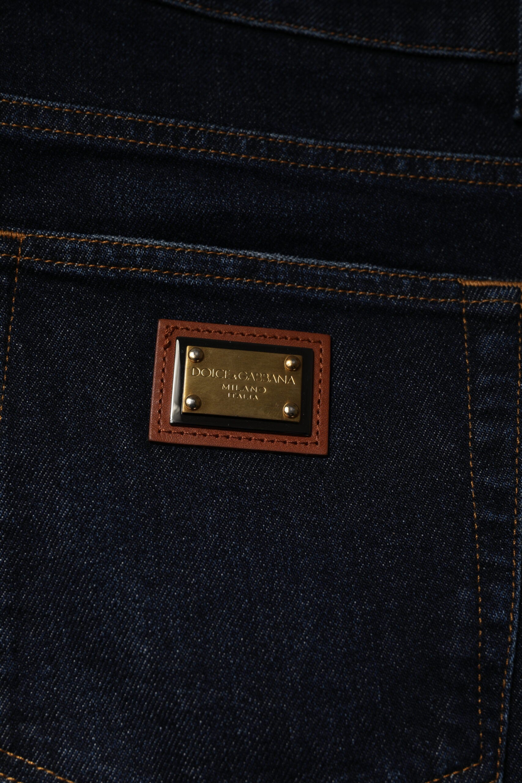Dolce & Gabbana Dark Blue Cotton Stretch Skinny Denim Jeans | Regal Royce