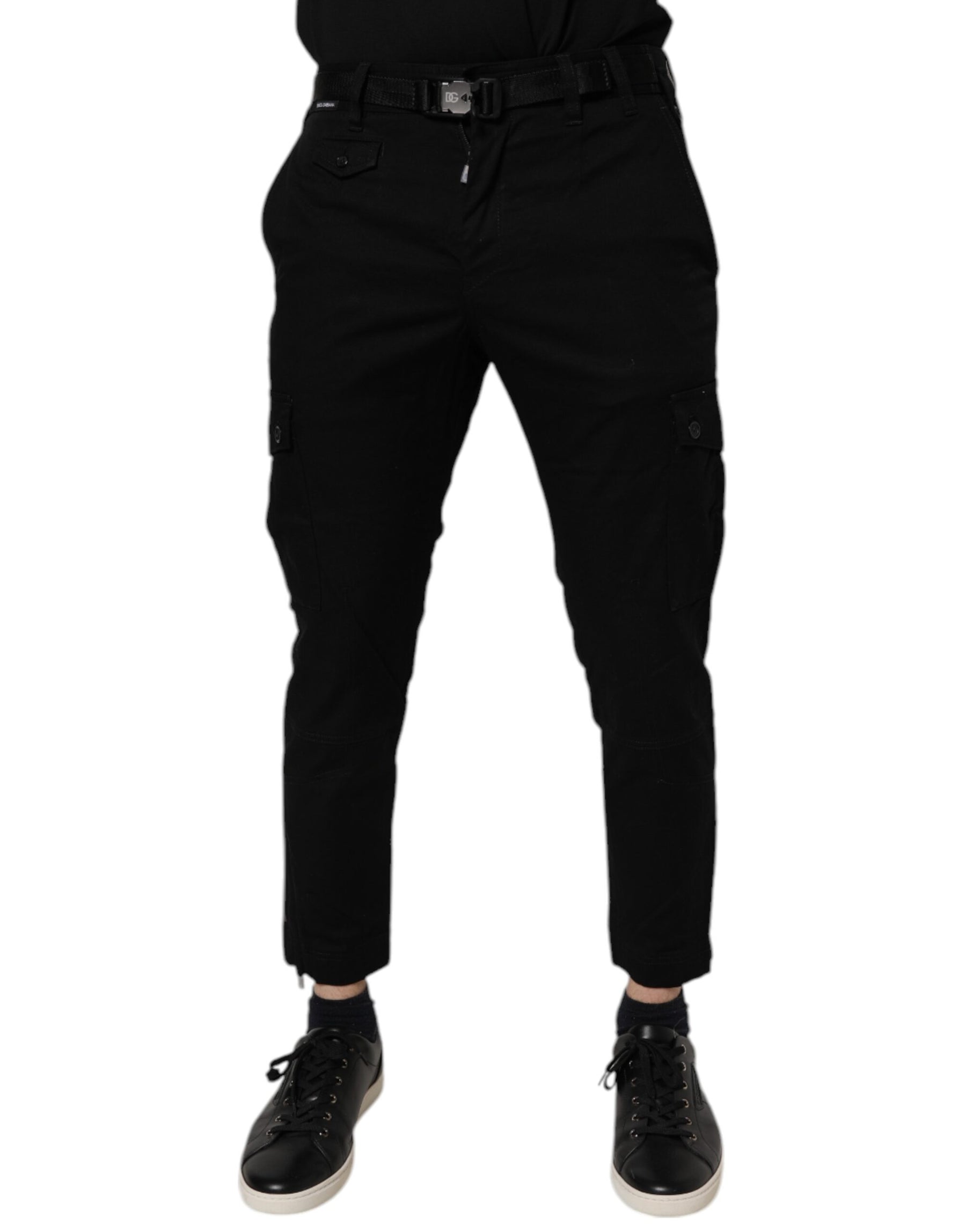 Dolce & Gabbana Black Cotton Stretch Skinny Cargo Denim Jeans | Regal Royce