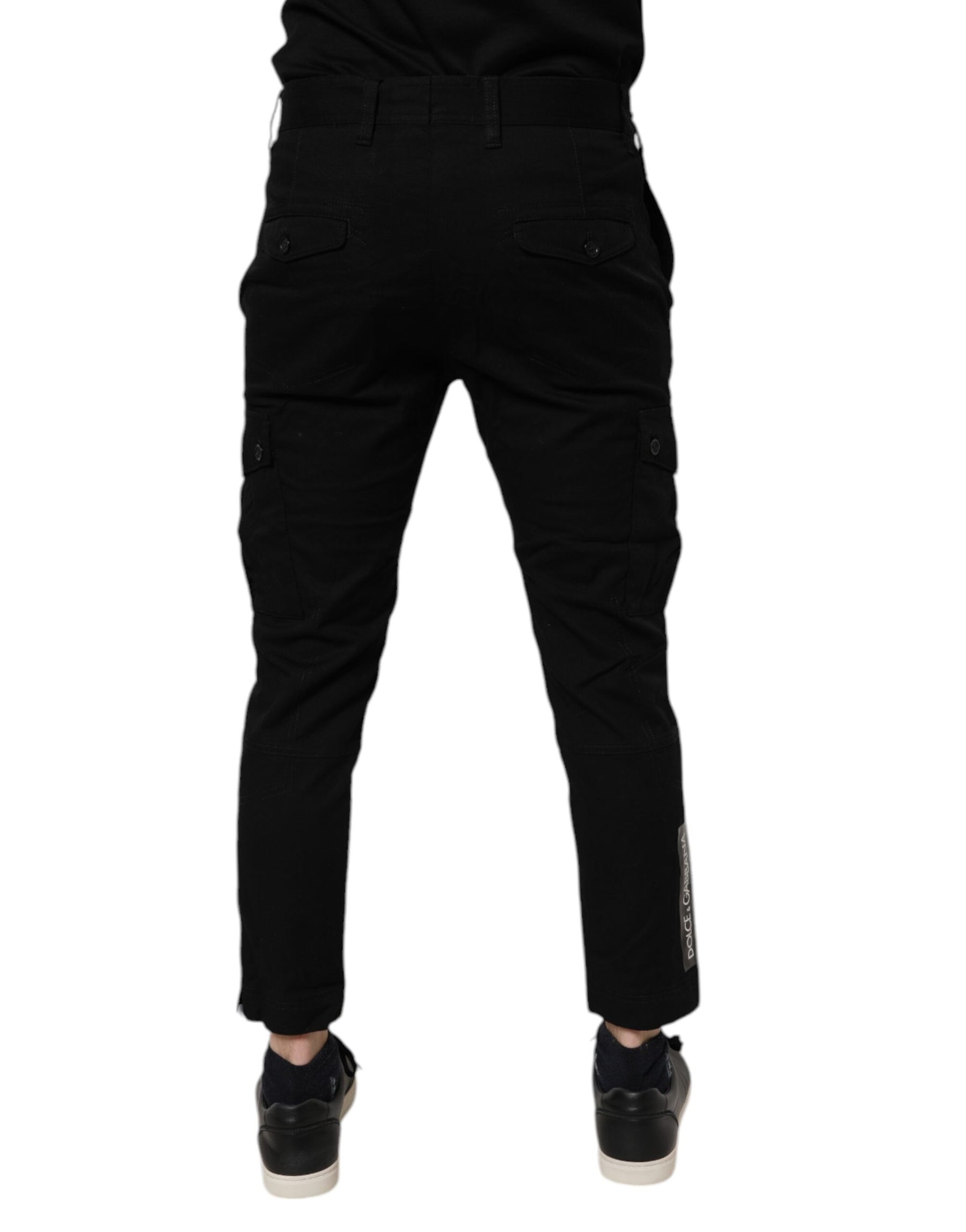 Dolce & Gabbana Black Cotton Stretch Skinny Cargo Denim Jeans | Regal Royce