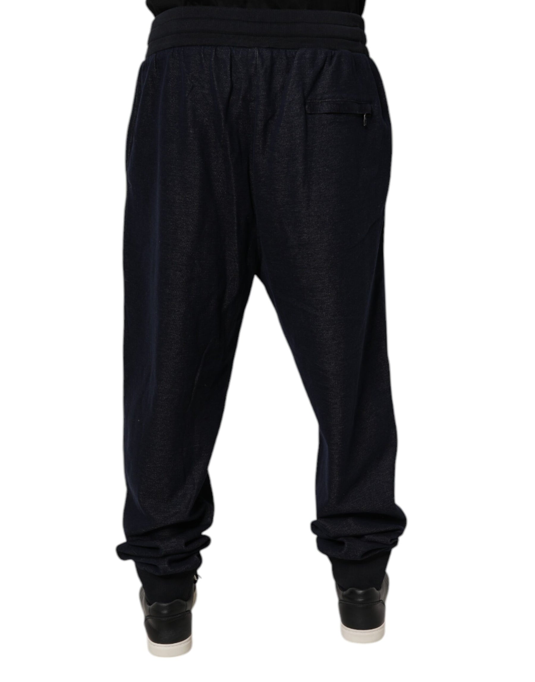 Dolce & Gabbana Black Jacquard Cotton Jogger Sweatpants Pants | Regal Royce