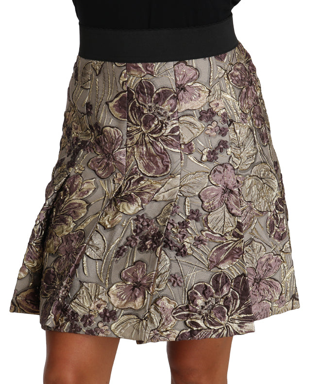 Dolce & Gabbana A-Line Mini Floral Print Jaquard Skirt | Regal Royce