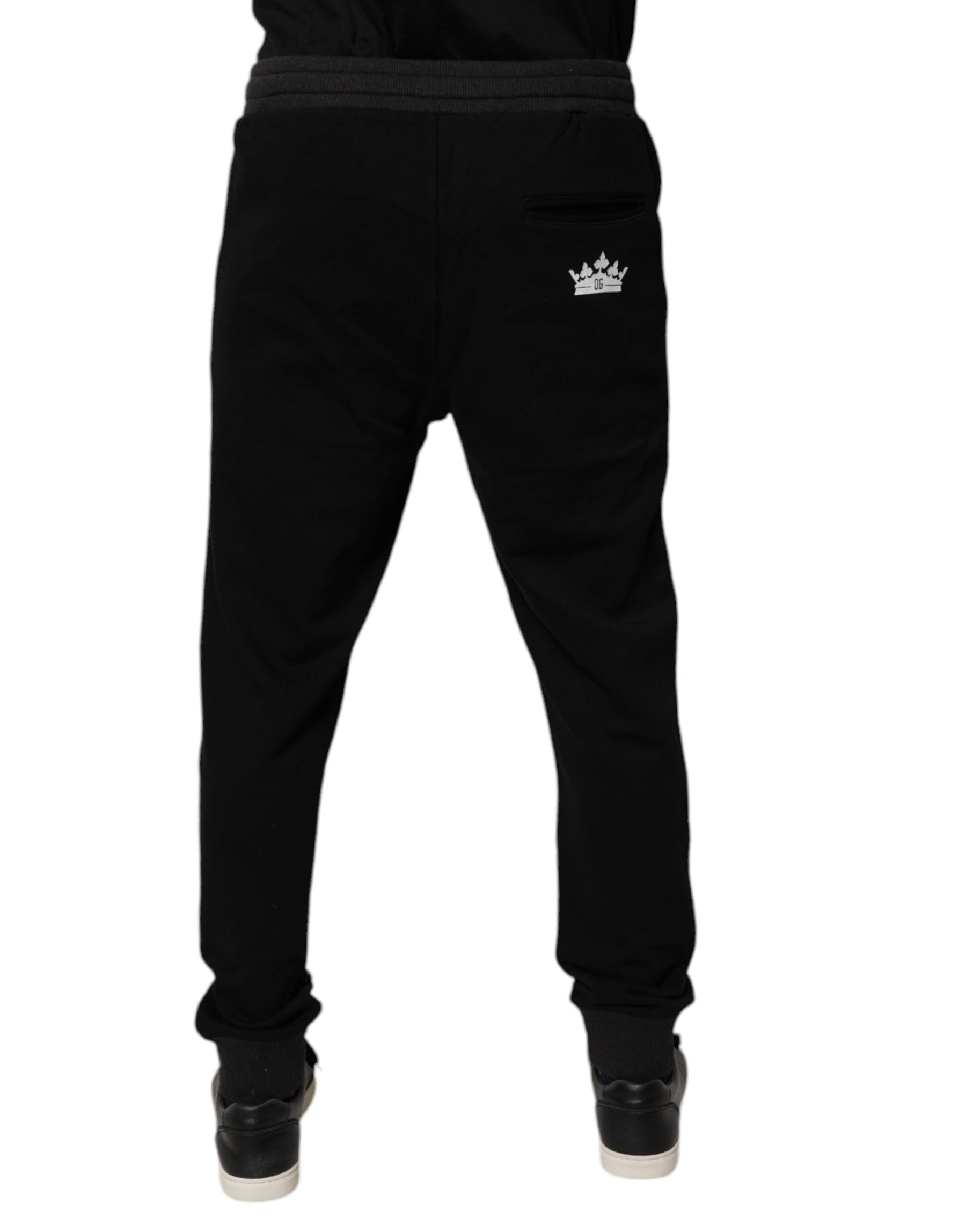 Dolce & Gabbana Black Logo Men Jogger Cotton Sweatpants Pants | Regal Royce