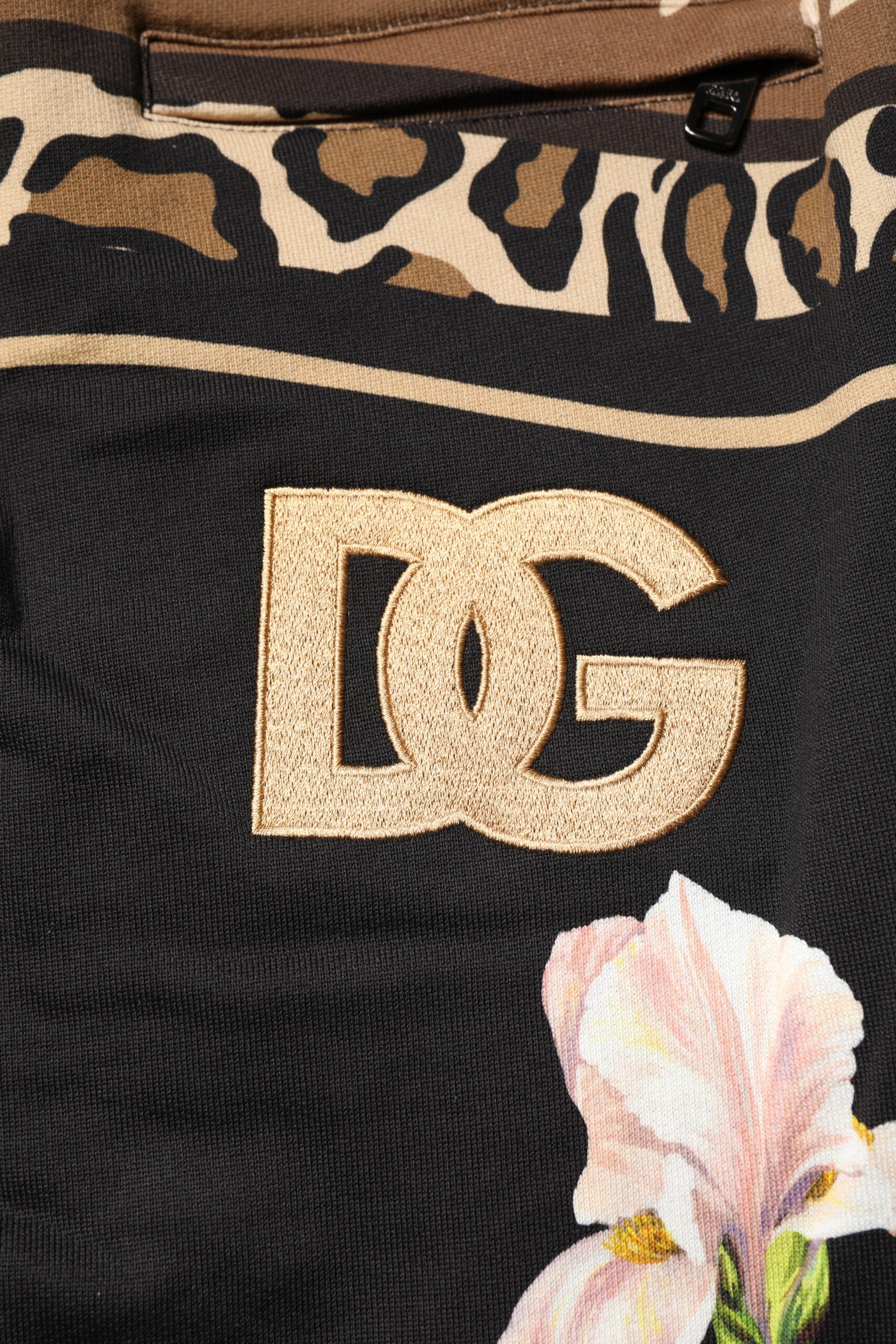 Dolce & Gabbana Black Floral Cotton Jogger Sweatpants Pants | Regal Royce