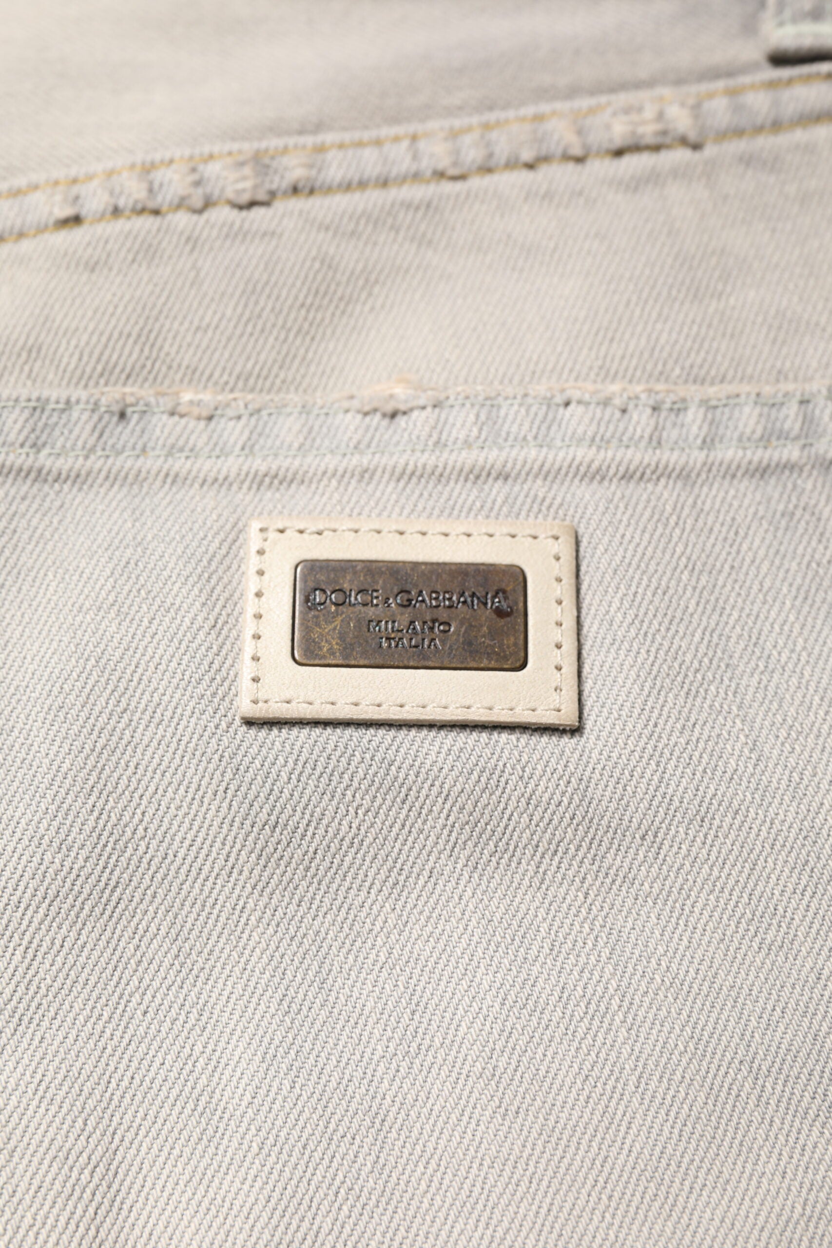 Dolce & Gabbana Light Gray Cotton Skinny Denim Jeans | Regal Royce