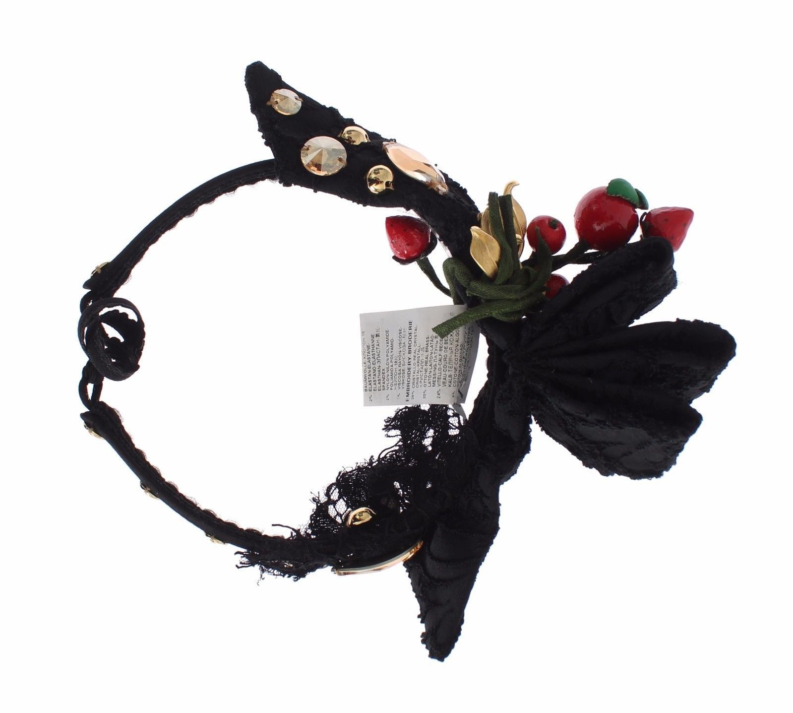 Dolce & Gabbana Diadem Headband Tiara Berry Fruit Crystal Bow Hair | Regal Royce