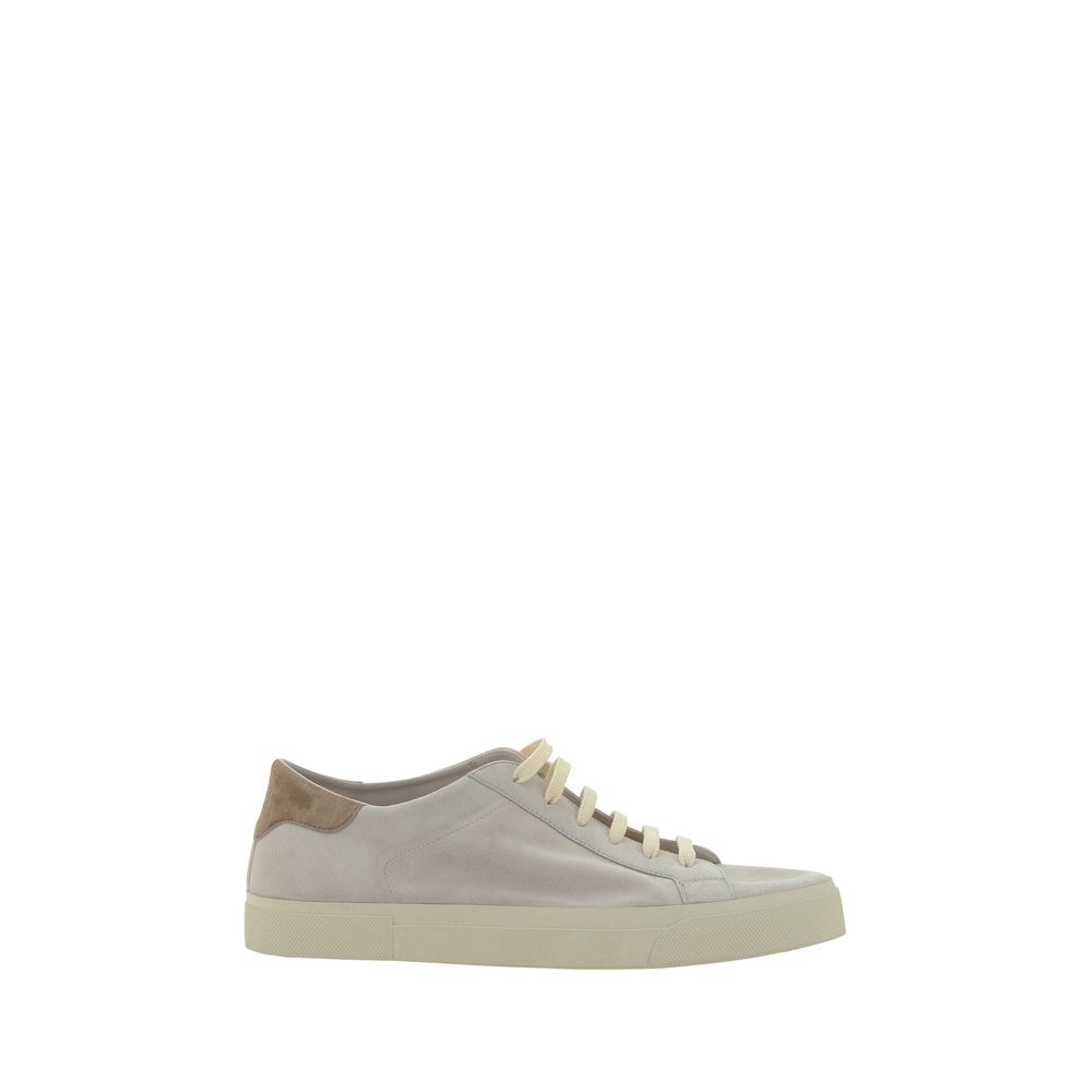 Brunello Cucinelli Cream White Leather Sneakers | Regal Royce