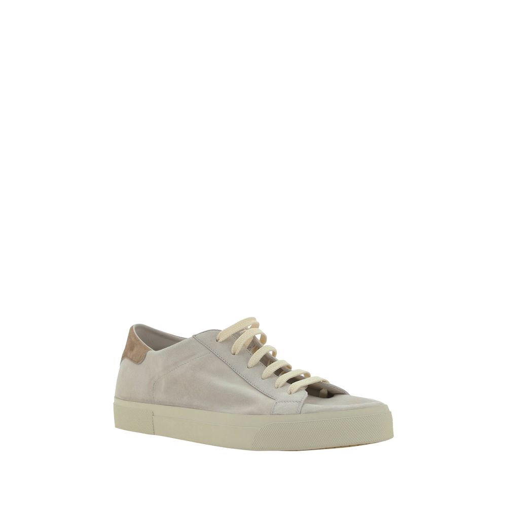 Brunello Cucinelli Cream White Leather Sneakers | Regal Royce