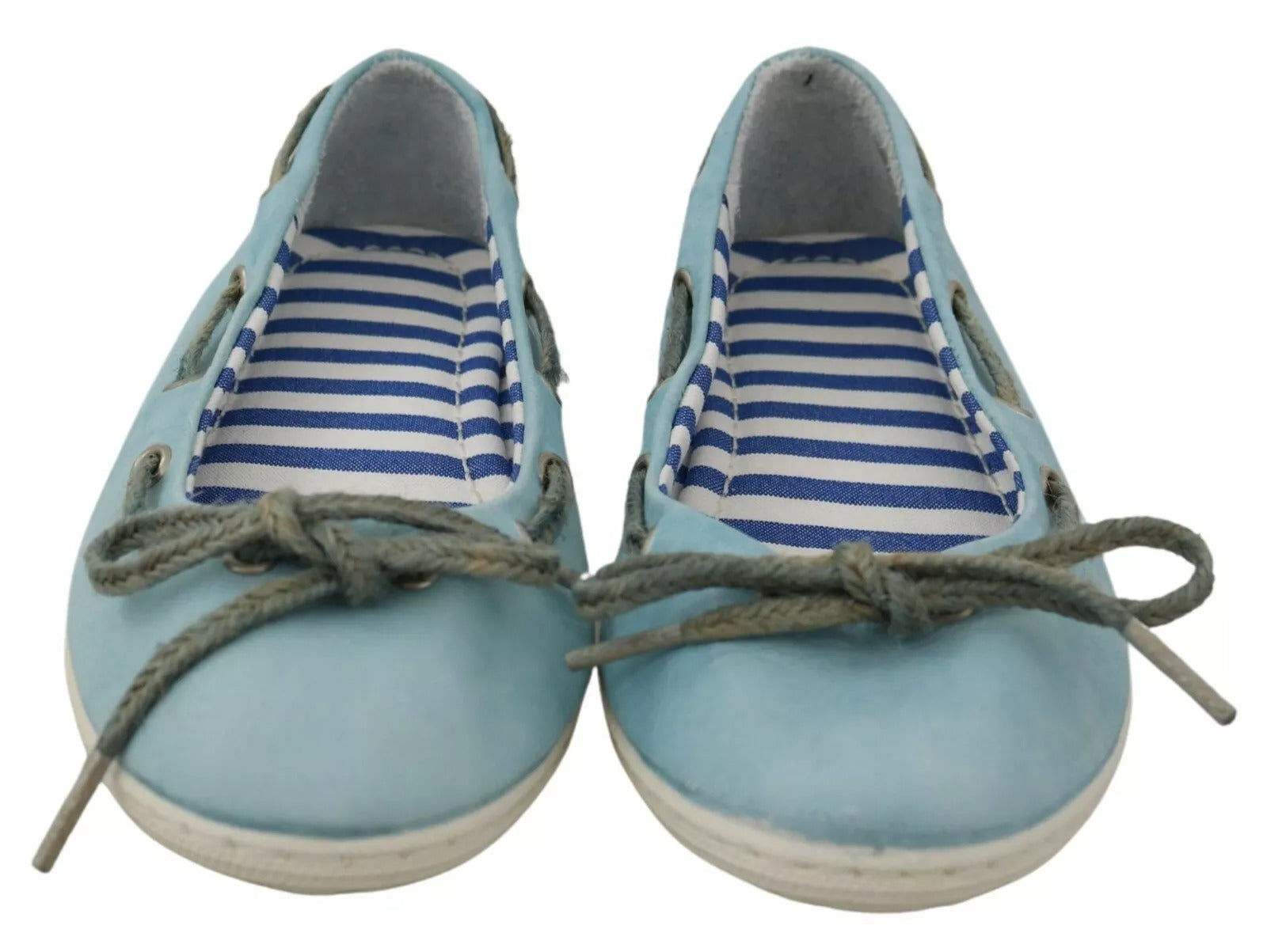 Pantofola D'Oro Sky Blue Suede Lace Bow Loafers Ballet Flat Shoes | Regal Royce