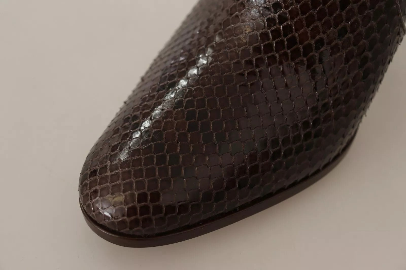 Dolce & Gabbana Brown Exotic Leather Heels High Boots Shoes | Regal Royce