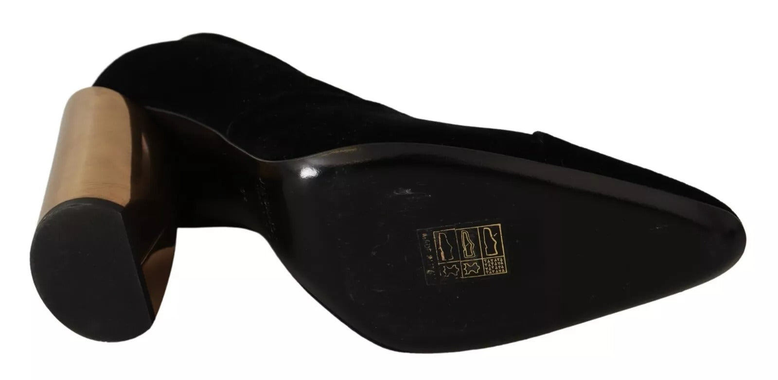 Jil Sander Black Leather Suede Block Heels Pumps Shoes | Regal Royce