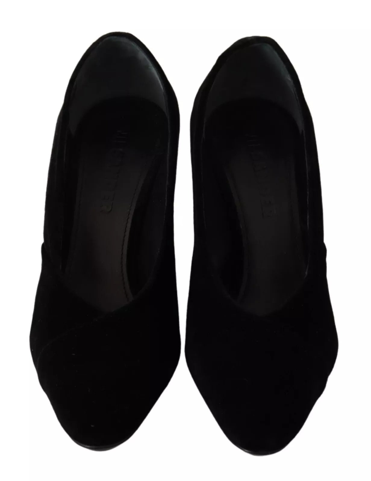 Jil Sander Black Leather Suede Block Heels Pumps Shoes | Regal Royce