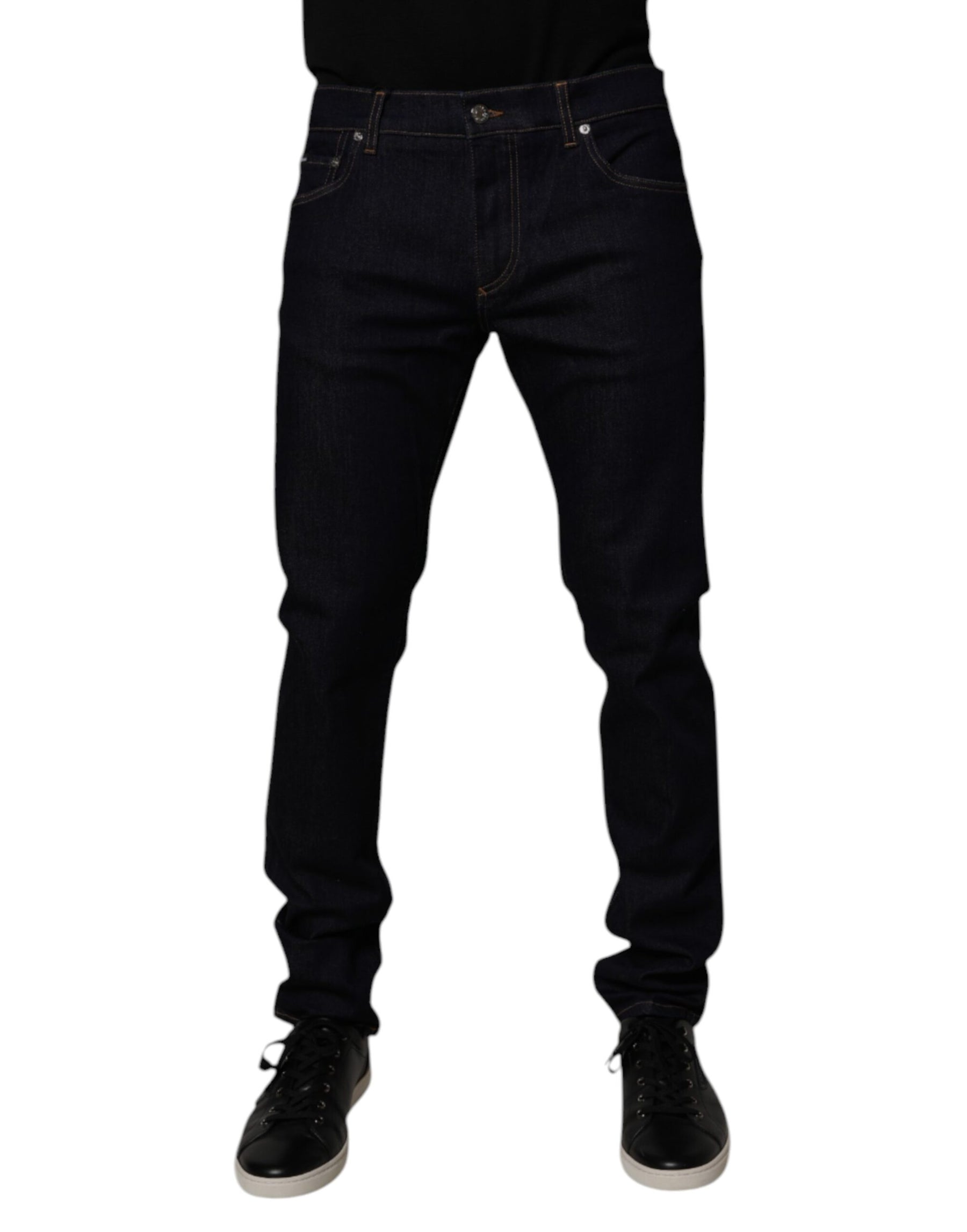 Dolce & Gabbana Black Cotton Stretch Men Skinny Denim Jeans | Regal Royce