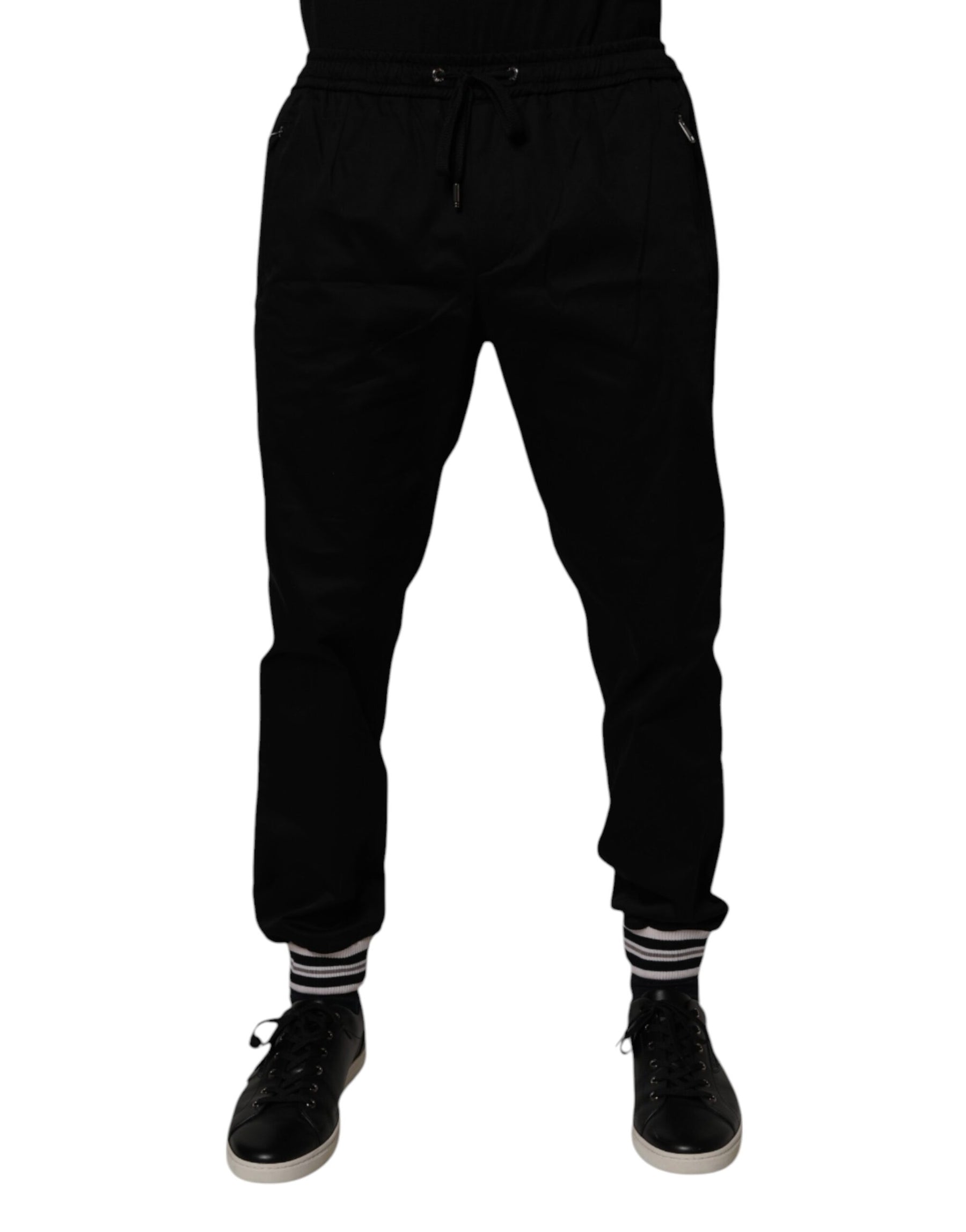 Dolce & Gabbana Black Cotton Stretch Jogger Sweatpants Pants | Regal Royce