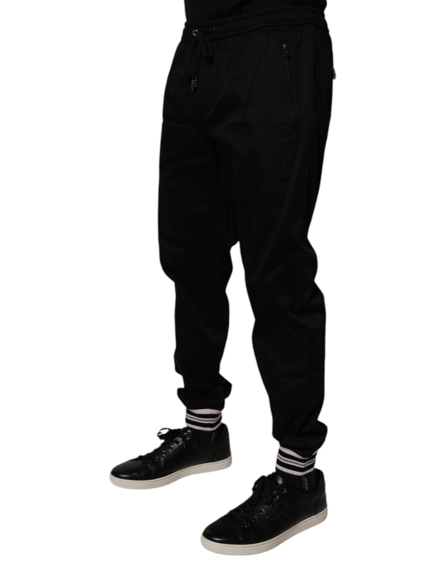 Dolce & Gabbana Black Cotton Stretch Jogger Sweatpants Pants | Regal Royce