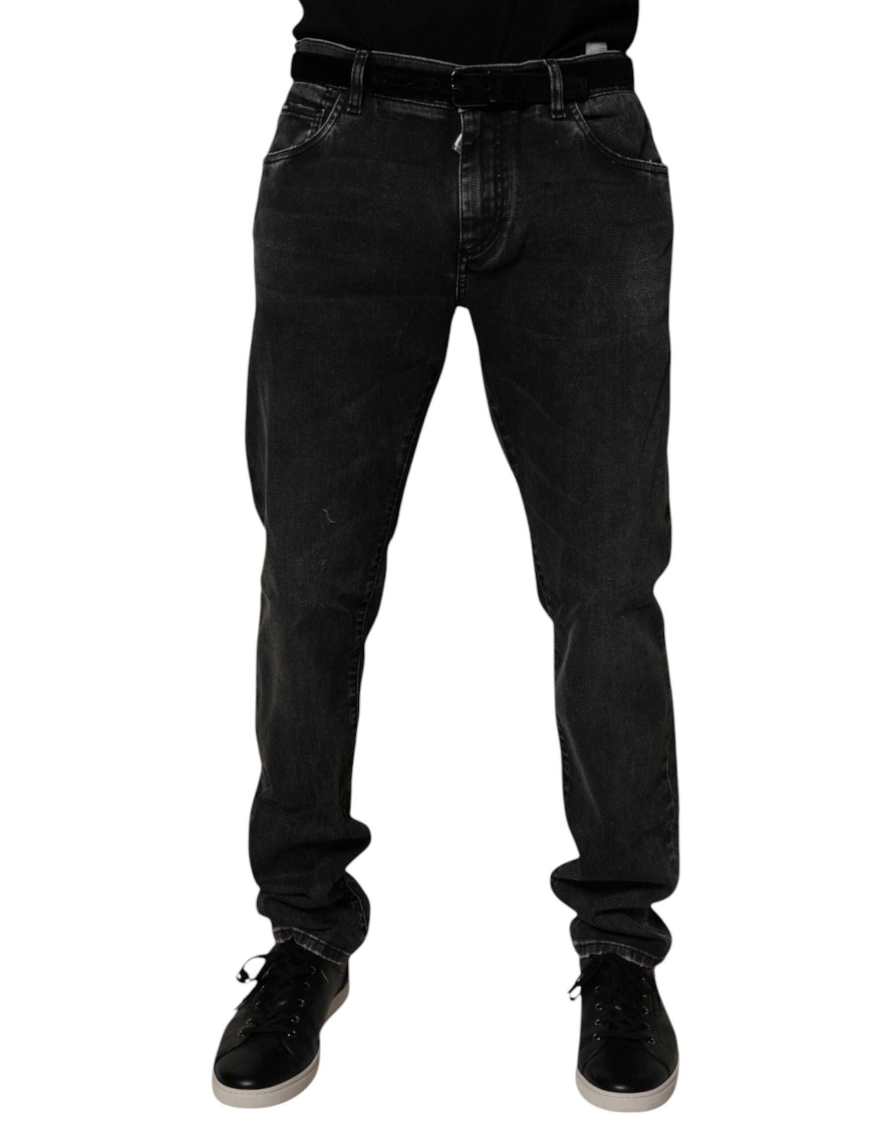 Dolce & Gabbana Black Cotton Stretch Men Skinny Denim Jeans | Regal Royce