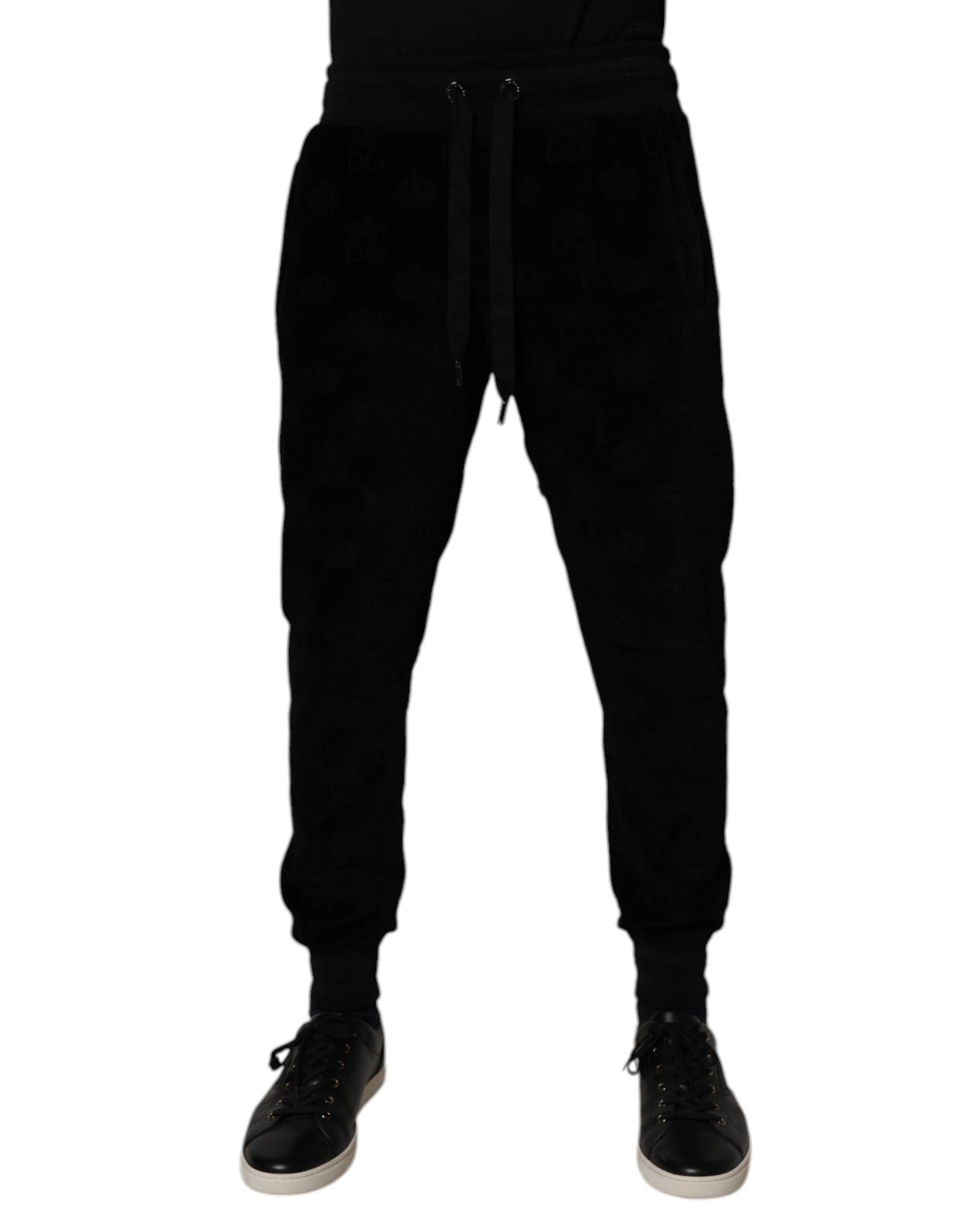 Dolce & Gabbana Black Cotton Jogger Men Sweatpants Pants | Regal Royce