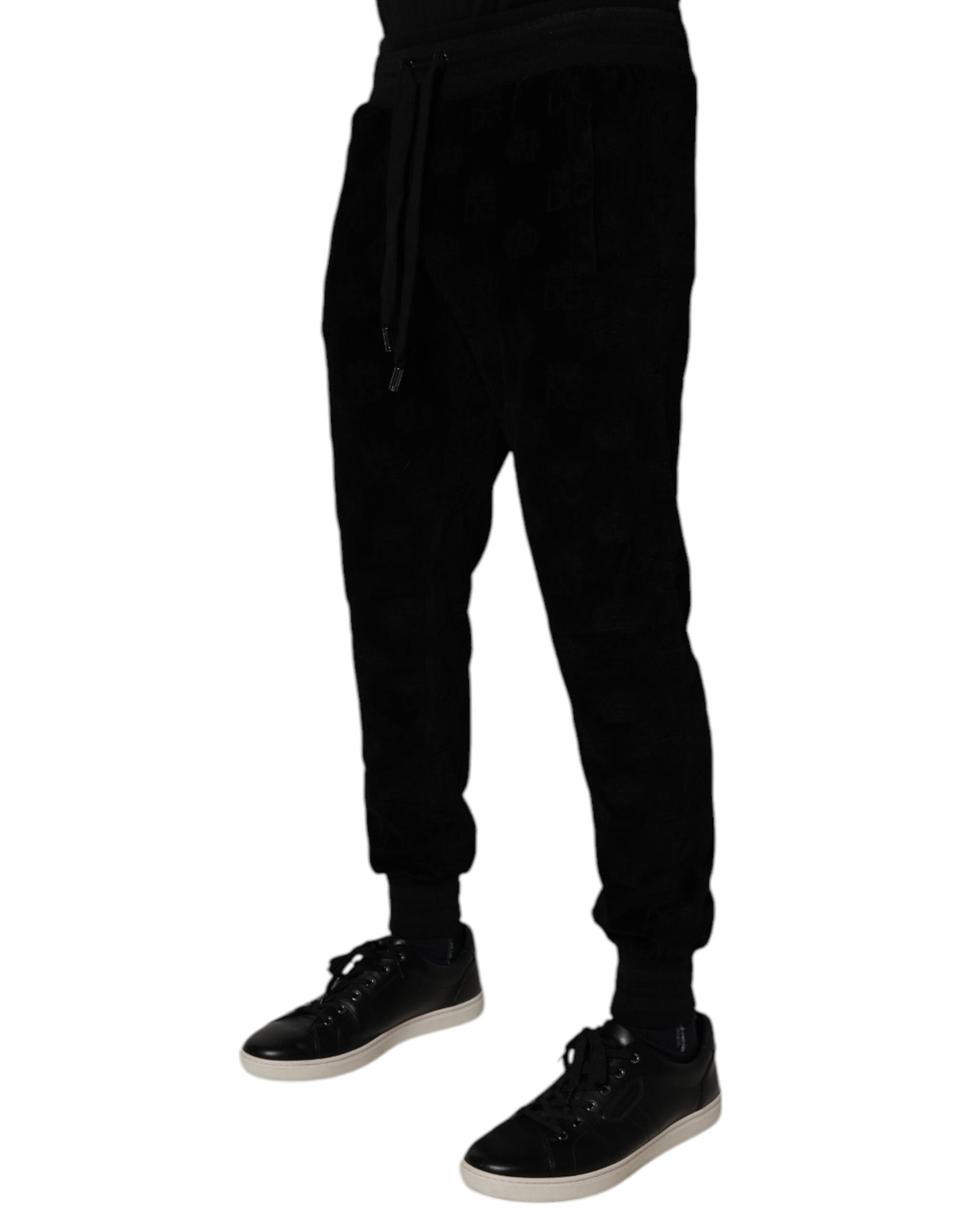 Dolce & Gabbana Black Cotton Jogger Men Sweatpants Pants | Regal Royce
