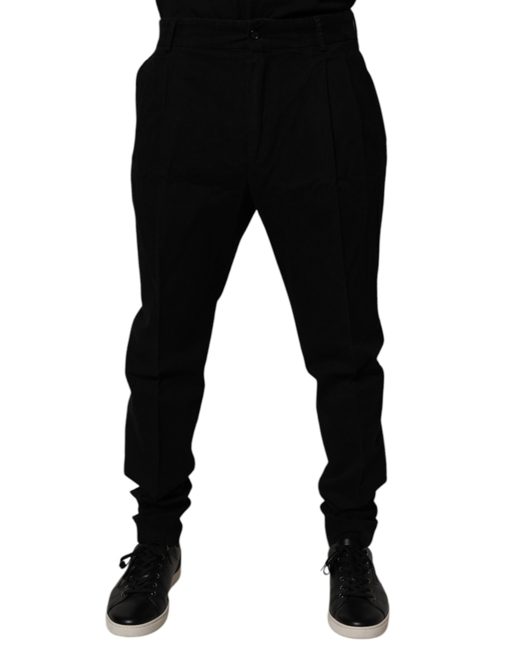 Dolce & Gabbana Black Cotton Stretch Skinny Pants | Regal Royce