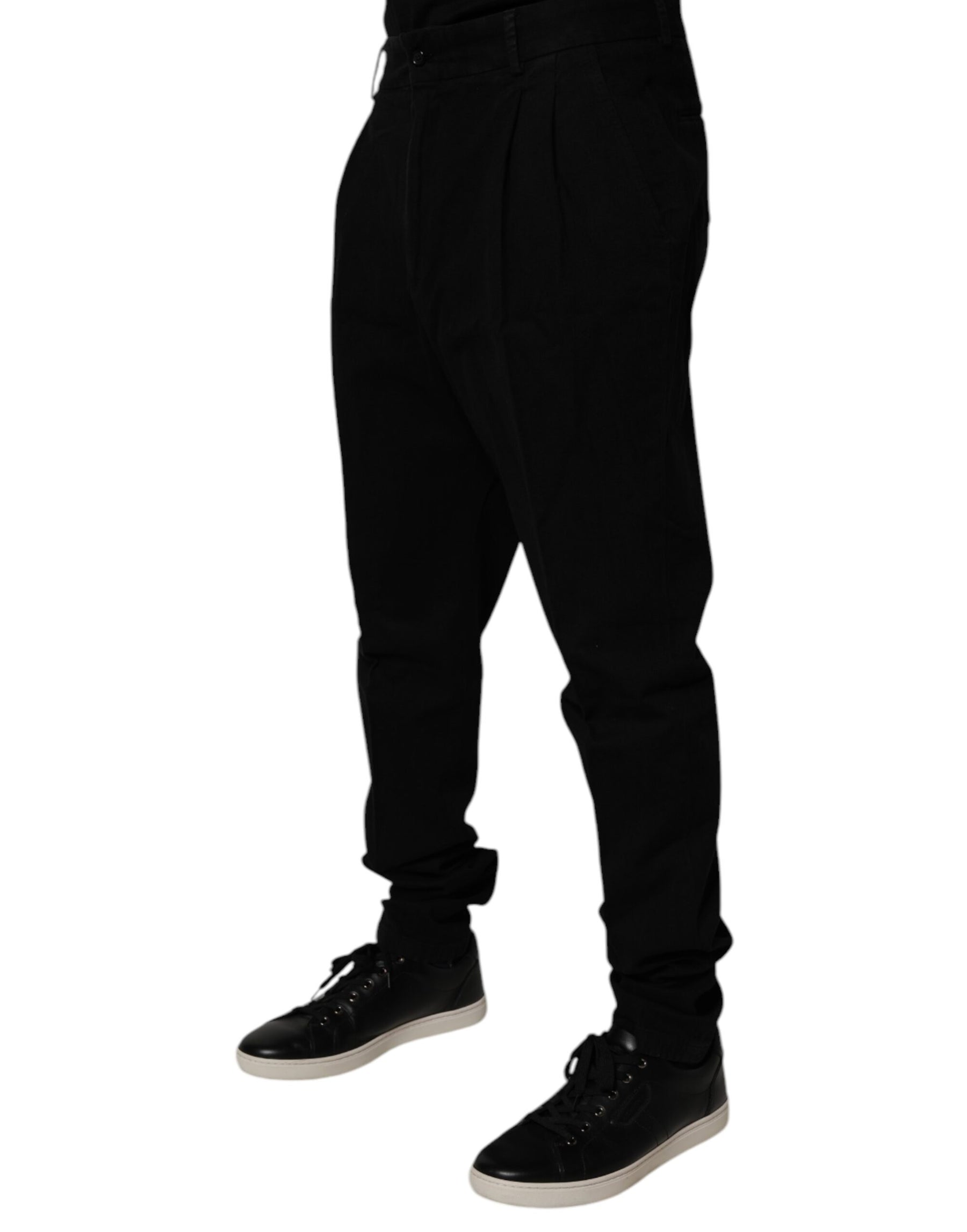 Dolce & Gabbana Black Cotton Stretch Skinny Pants | Regal Royce