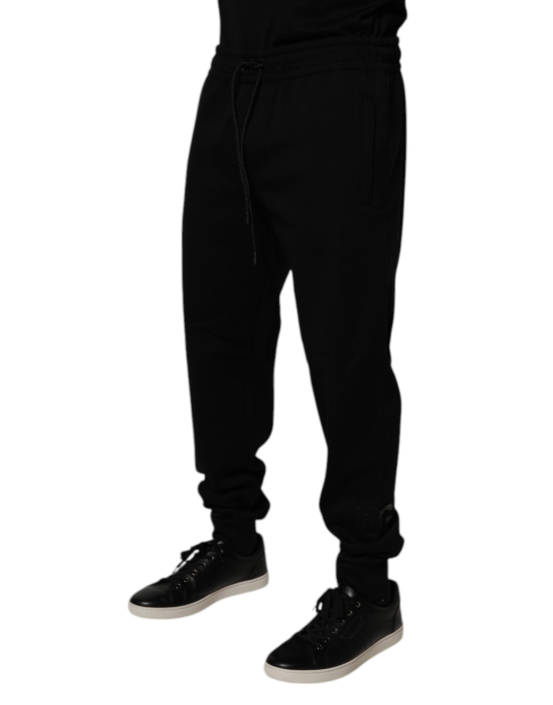 Dolce & Gabbana Black Cotton Blend Jogger Sweatpants Pants | Regal Royce