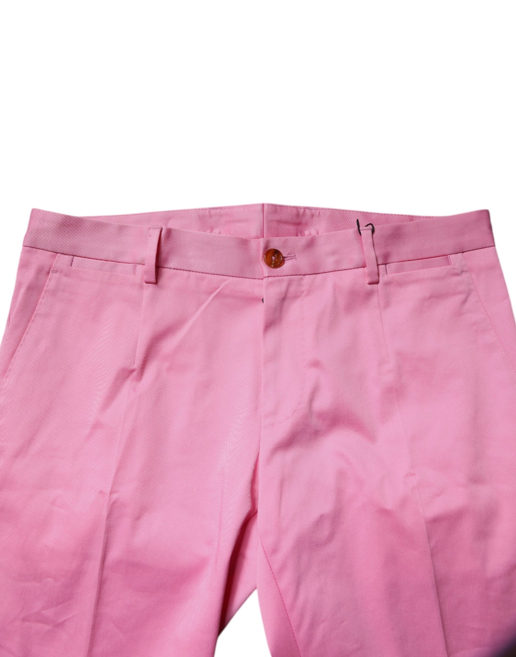 Dolce & Gabbana Pink Cotton Slim Fit Men Dress Formal Pants | Regal Royce