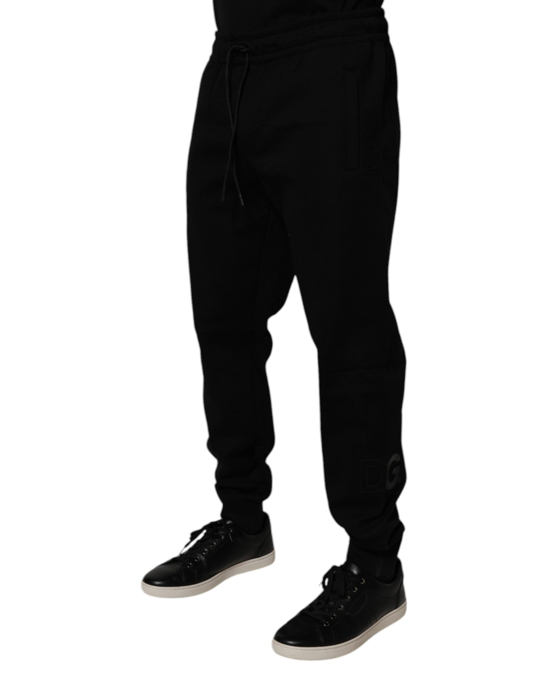 Dolce & Gabbana Black Cotton Blend Jogger Sweatpants Pants | Regal Royce