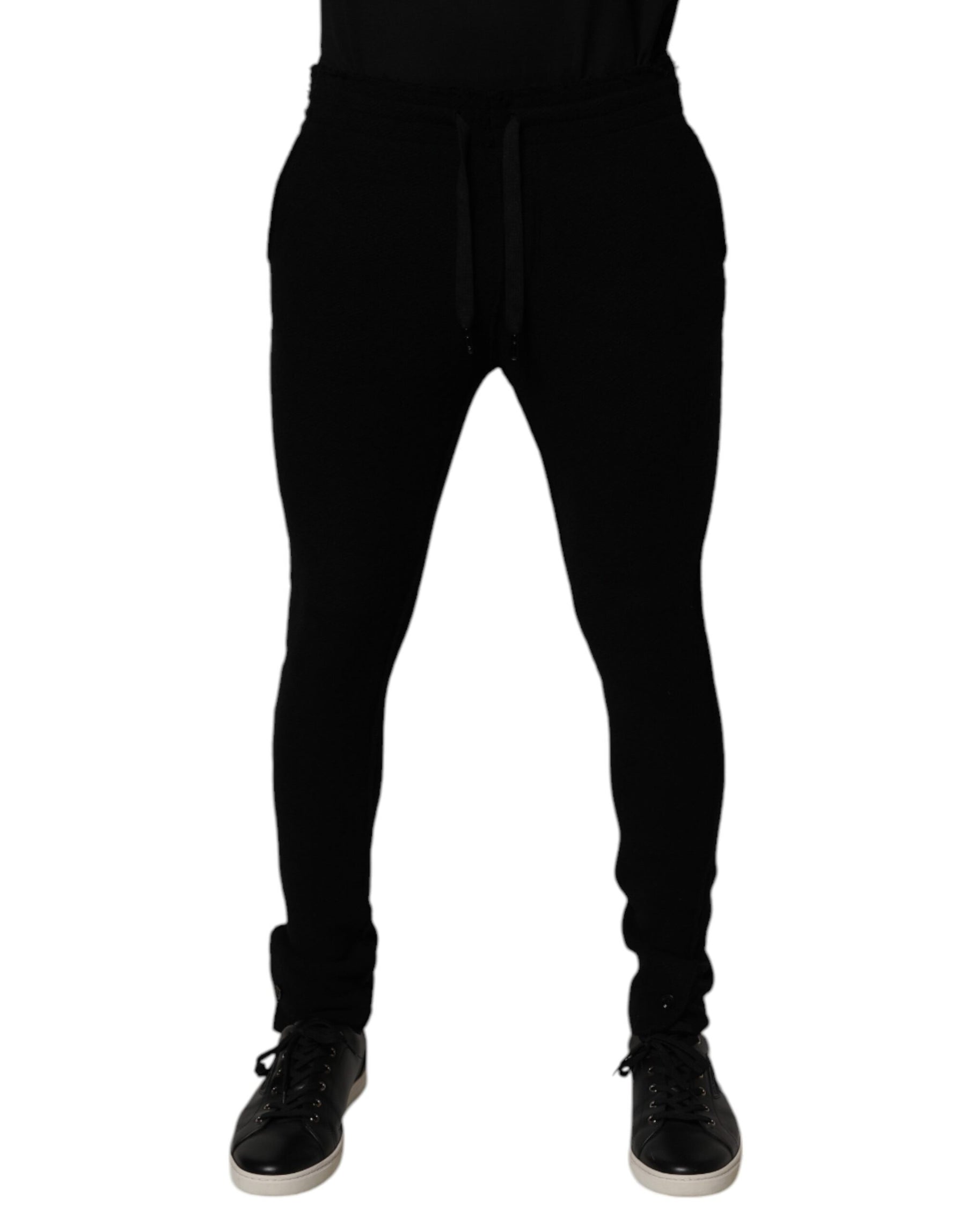Dolce & Gabbana Black Cashmere Jogger Men Sweatpants Pants | Regal Royce