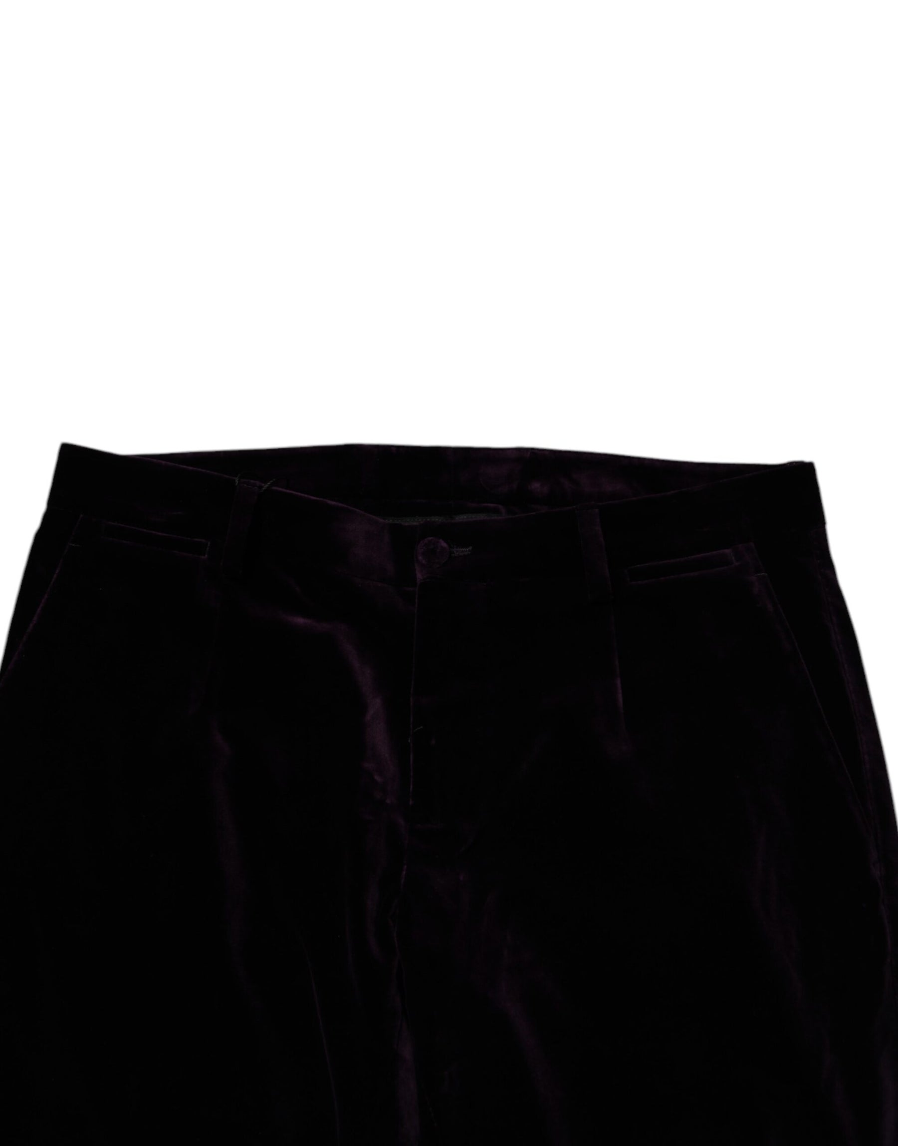 Dolce & Gabbana Violet Velvet Cotton Men Dress Formal Pants | Regal Royce