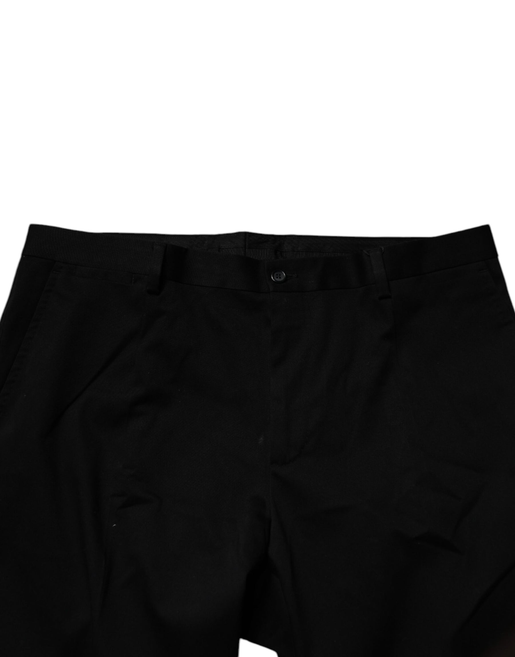 Dolce & Gabbana Black Cotton Men Skinny Dress Formal Pants | Regal Royce