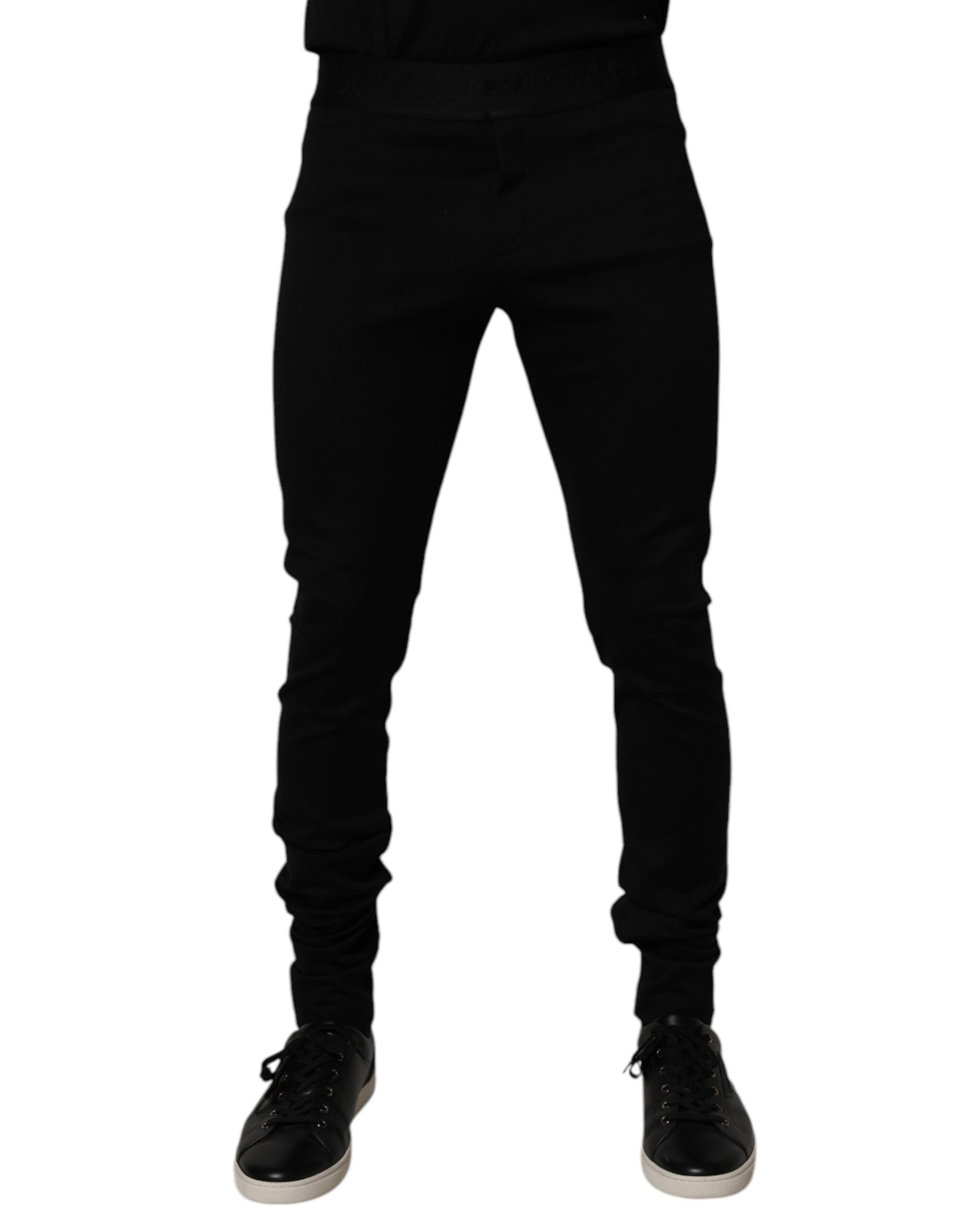 Dolce & Gabbana Black Cotton Jogger Men Sweatpants Pants | Regal Royce
