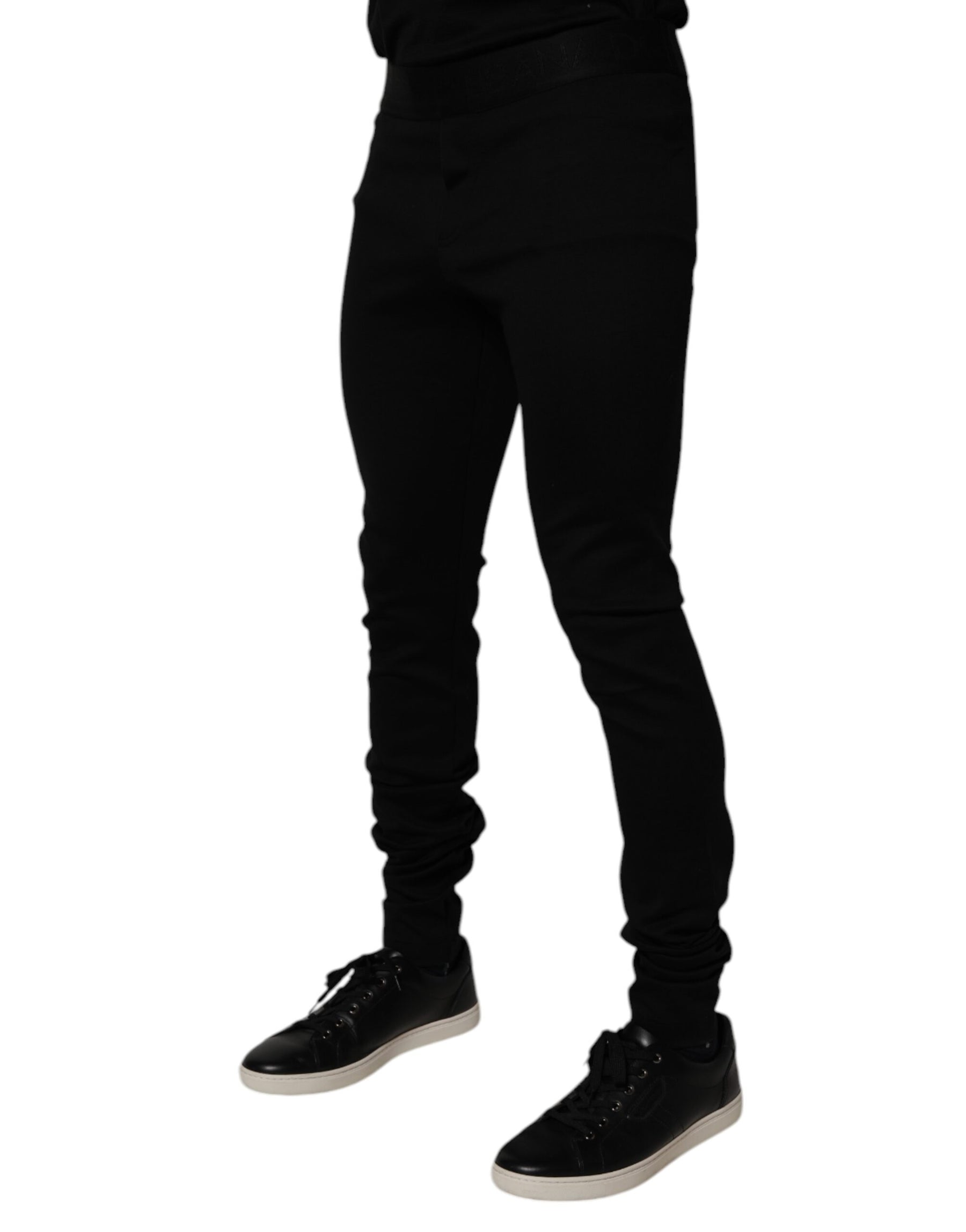 Dolce & Gabbana Black Cotton Jogger Men Sweatpants Pants | Regal Royce