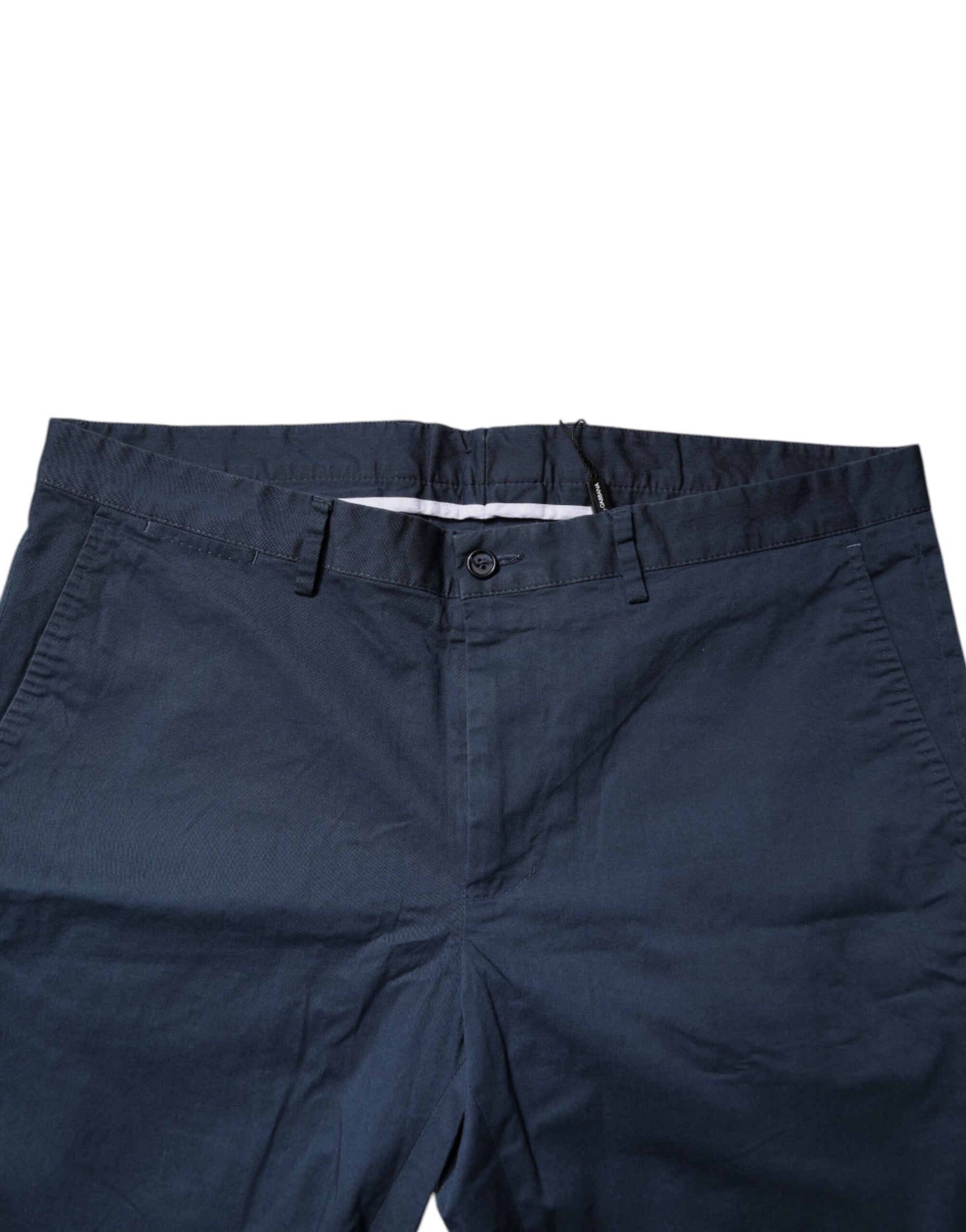 Dolce & Gabbana Blue Cotton Mid Waist Men Bermuda Shorts | Regal Royce