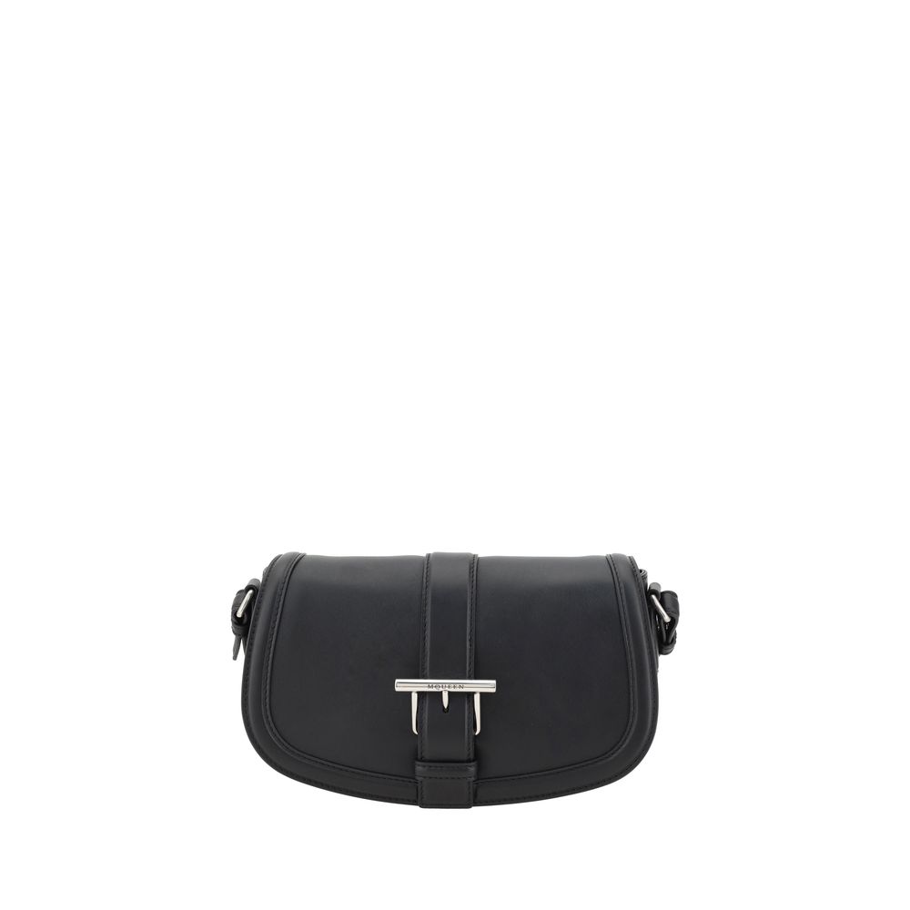 Alexander McQueen Black Calf Leather Bos Taurus Shoulder Bag | Regal Royce