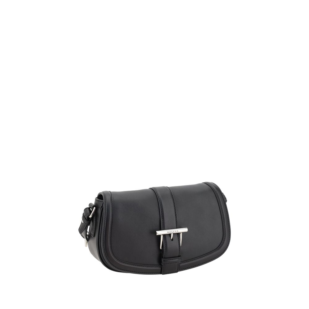 Alexander McQueen Black Calf Leather Bos Taurus Shoulder Bag | Regal Royce