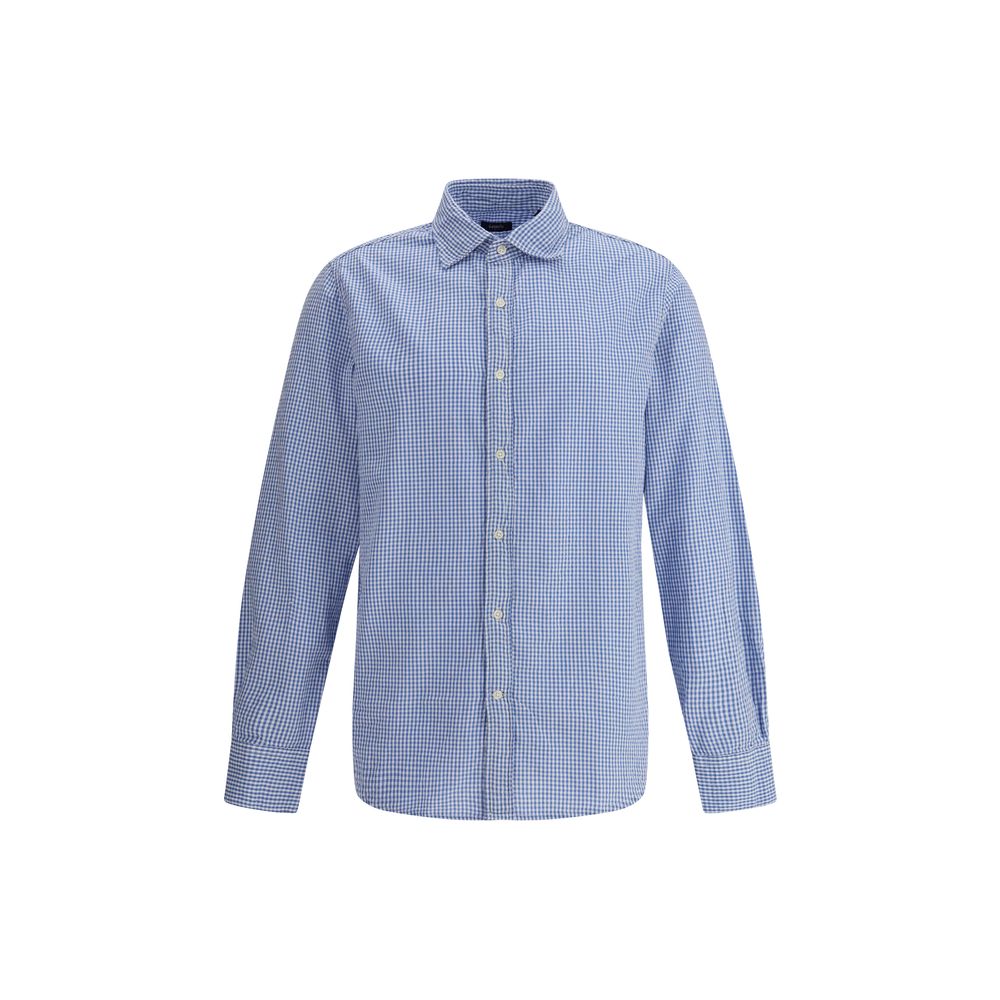 Deperlu Light Blue Cotton Pattern Shirt | Regal Royce
