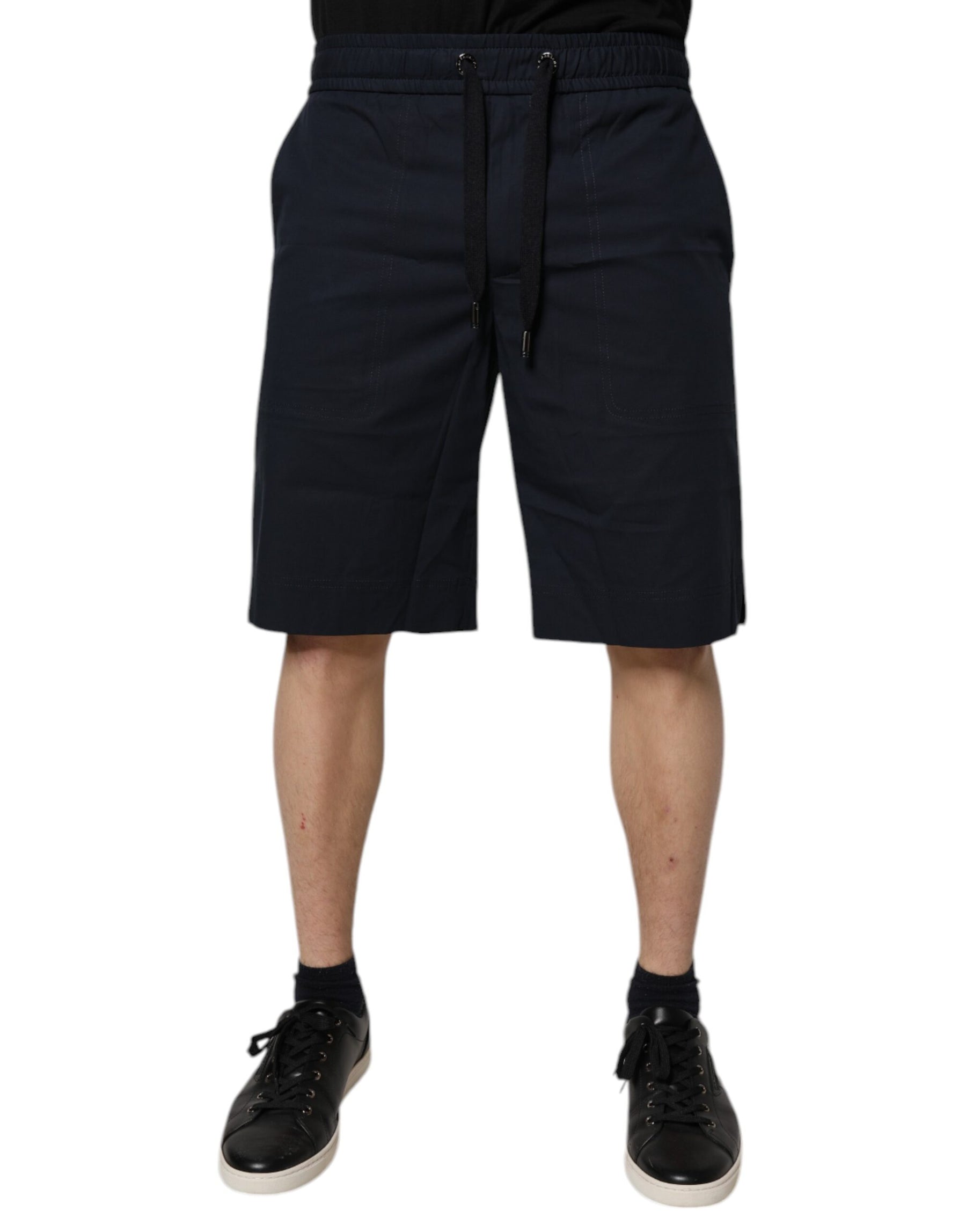 Dolce & Gabbana Dark Blue Cotton Bermuda Sweatshorts Shorts | Regal Royce