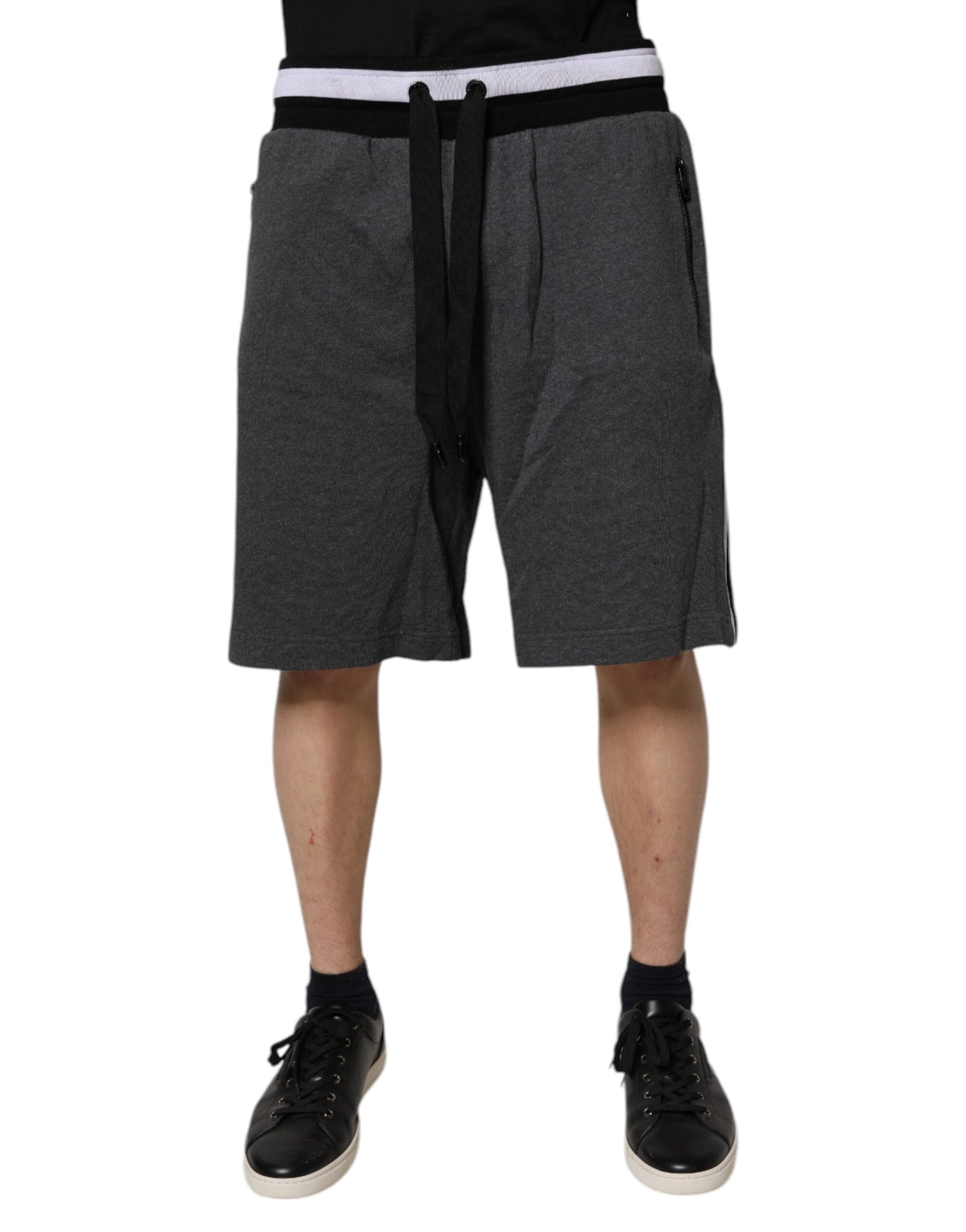 Dolce & Gabbana Dark Gray Cotton Bermuda Sweatshorts Shorts | Regal Royce
